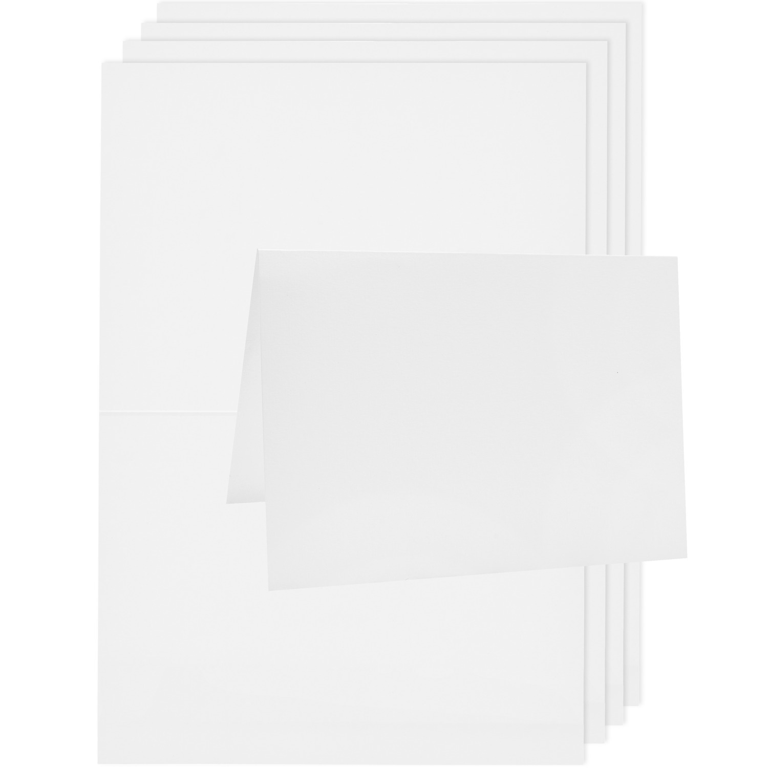 Paper Poerty Luxury Karten A5, 5 Stück, in elegantem Weiß, ideal für kreative Projekte.