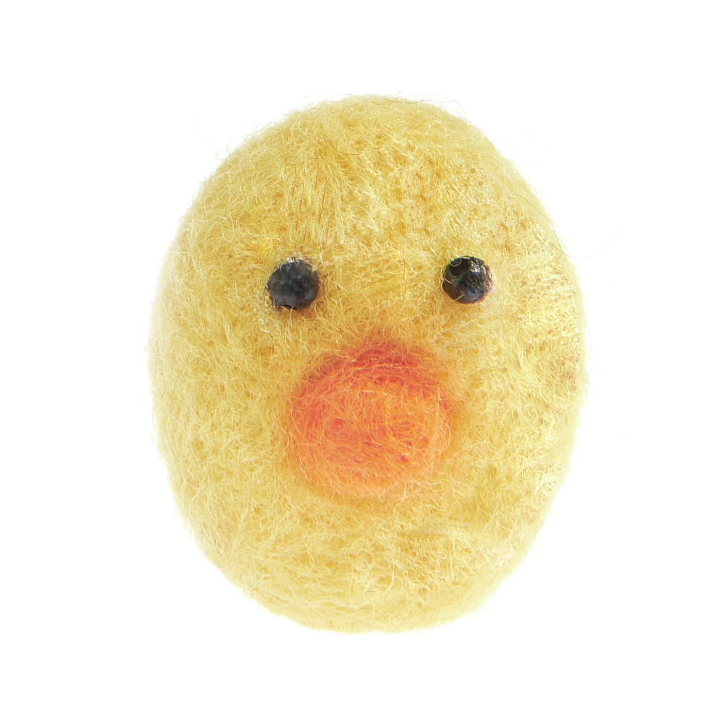 Filz Küken Gelb von Rico Design: Ein niedliches, gelbes Filzküken mit schwarzen Augen und orangefarbenem Schnabel. Größe: 3,5x2,6x2,8cm.