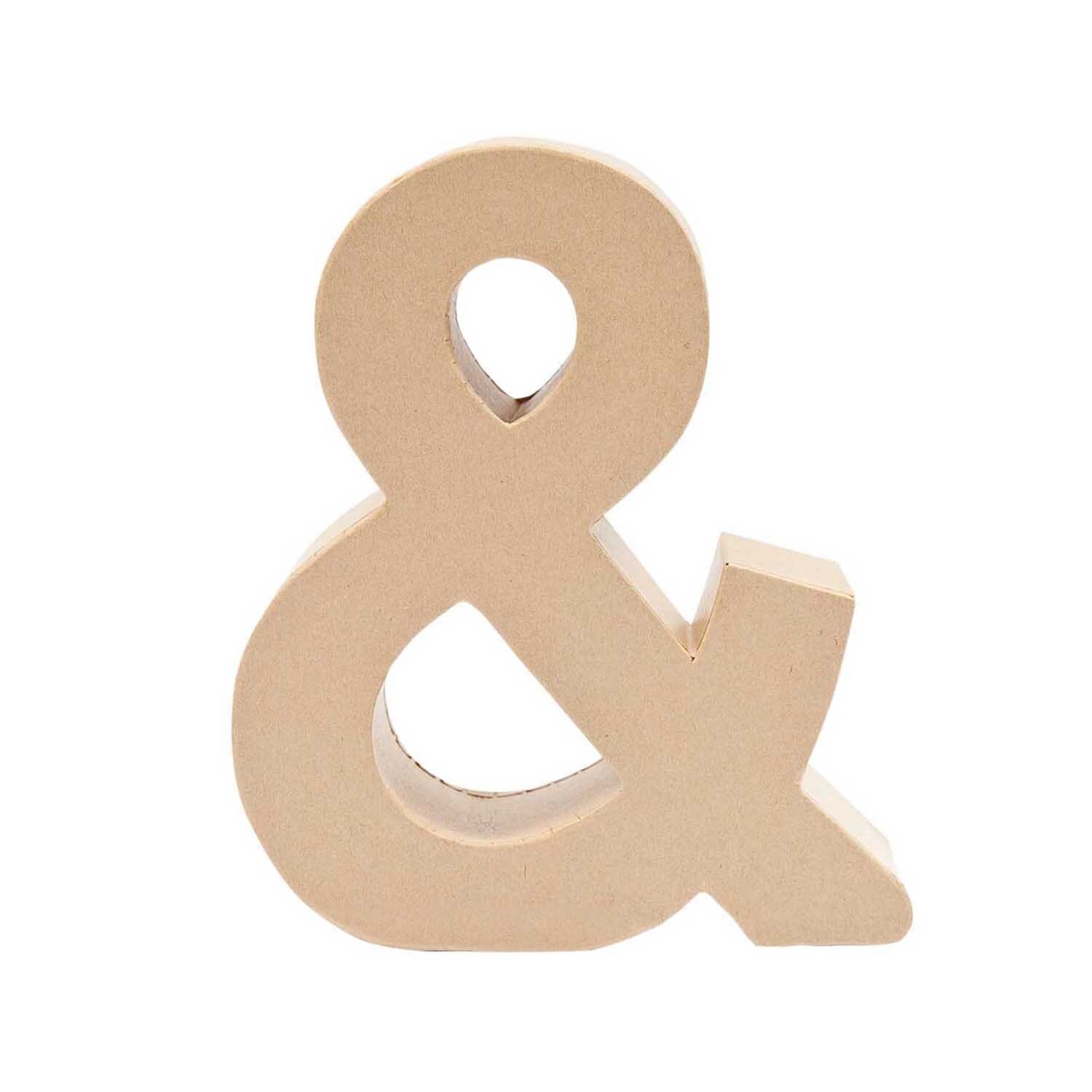 Pappbuchstabe & aus Pappe von Rico Design in natürlichem Braunton, ideal für kreative Dekorationen.