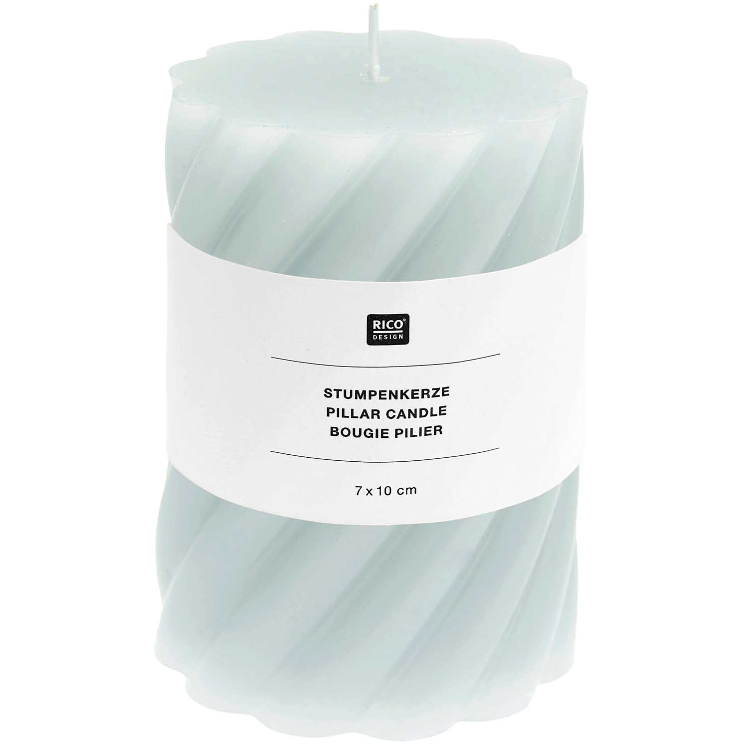 Stumpenkerze Spirale 7x10cm Farbe Mint von Rico Design