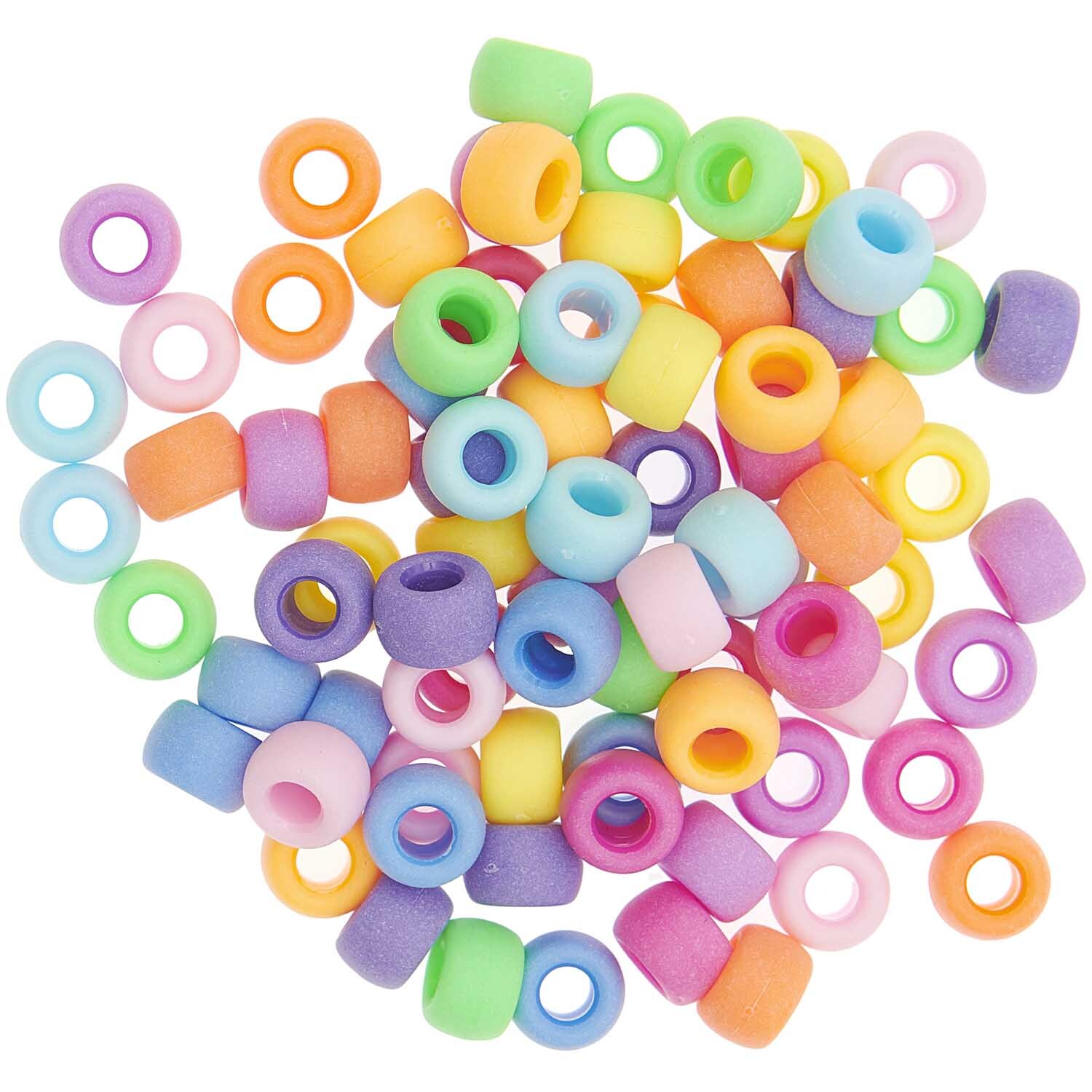 itoshii - Ponii Beads Matt Mix 9x6mm 80 Stück, bunte Perlen von Rico Design in verschiedenen Farben, ideal für kreative Bastelprojekte.