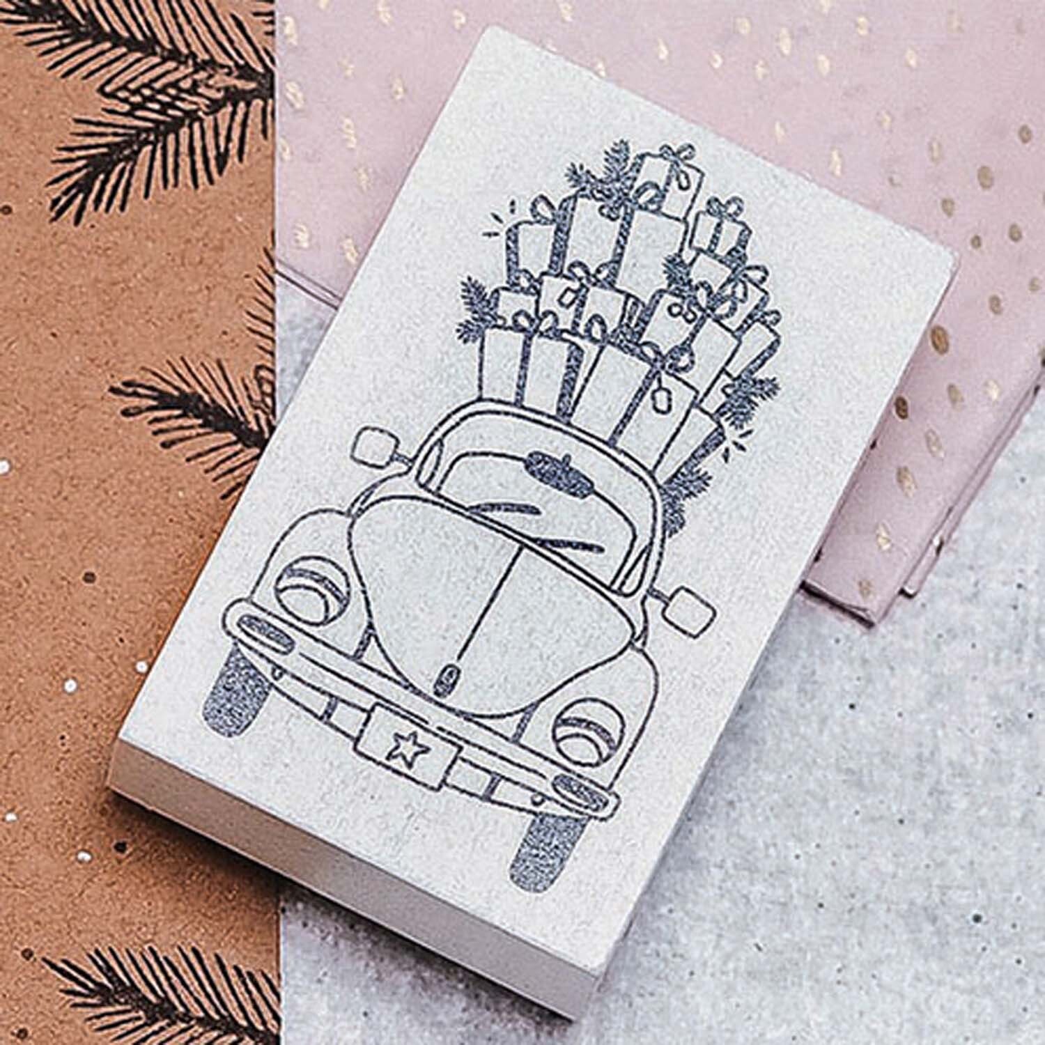 Stempel Auto mit Geschenken weiß 35x55mm von COLOP Arts & Crafts