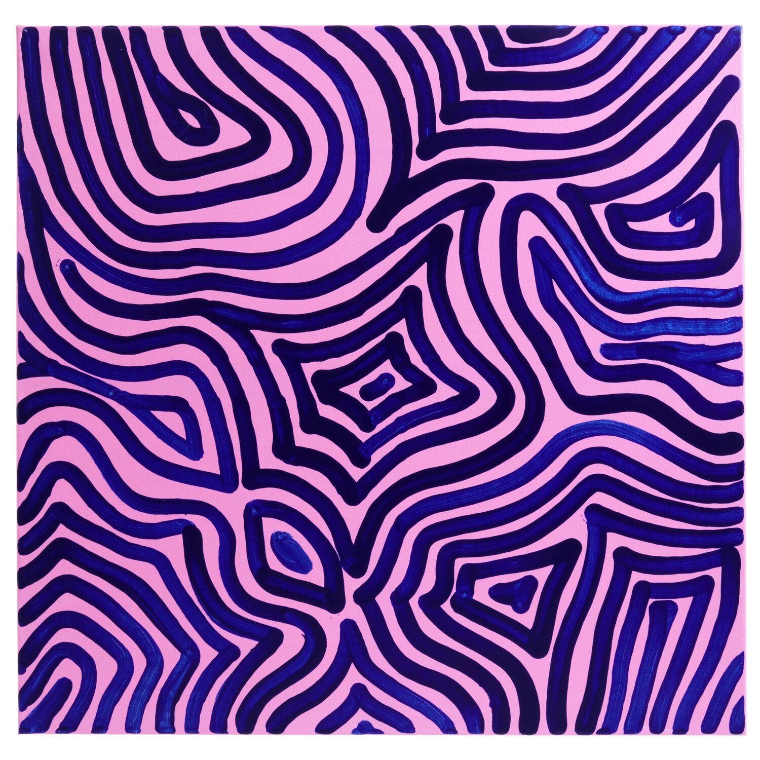 Squeeze Acrylic Marker 60ml: Abstraktes Muster in Pink und Lila, ideal für kreative Projekte.
