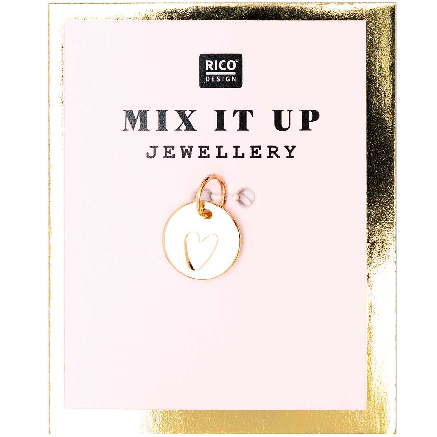 Mix it Up - Jewellery Mini Scheibe Herz gold Ø9mm von Rico Design