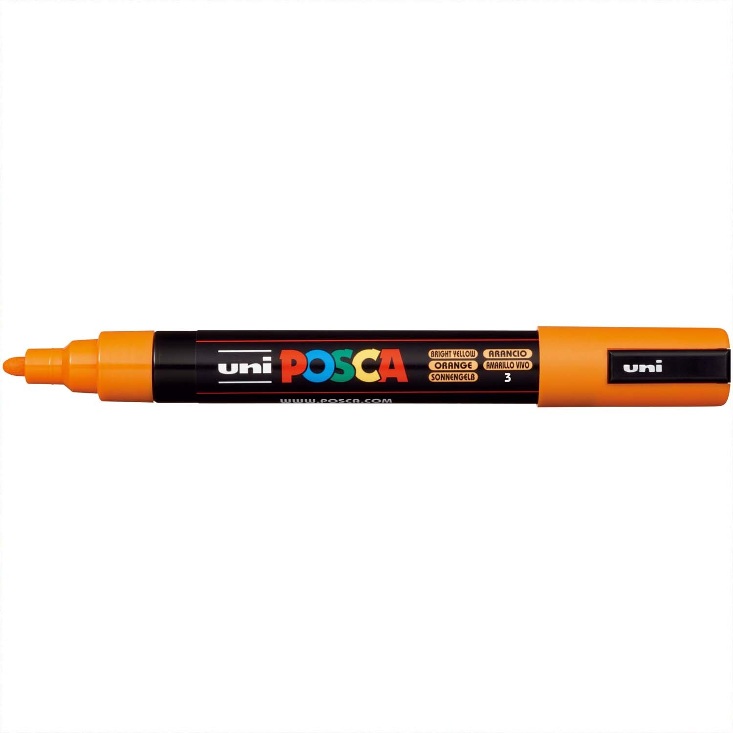 POSCA-Marker PC-5M in leuchtendem Gelb, ideal für kreative Projekte. Marke uni, Spitze 1,8-2,5mm.