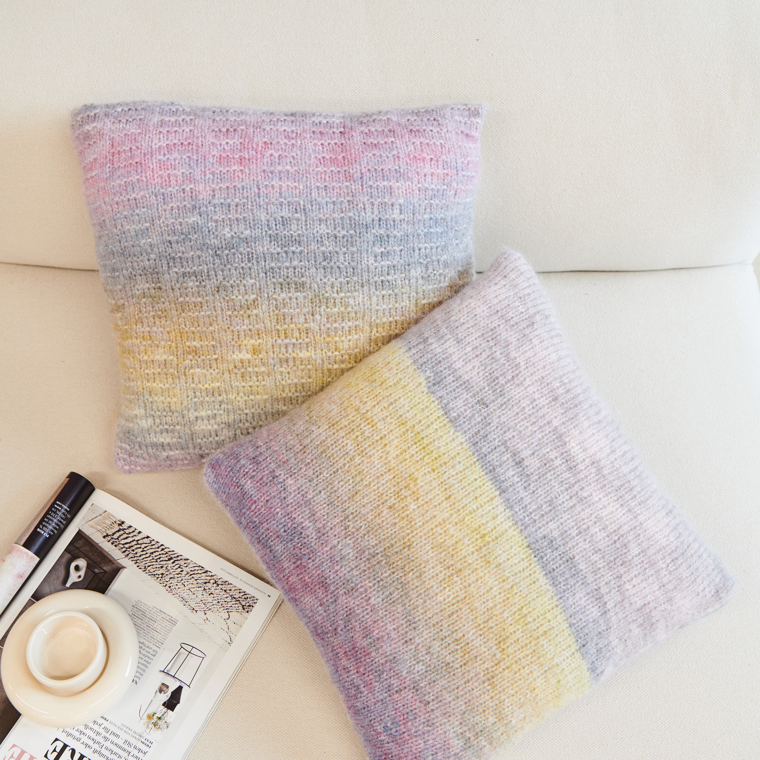 Strickset Kissen Modell 12 aus Die Neue Masche No. 10 von Rico Design