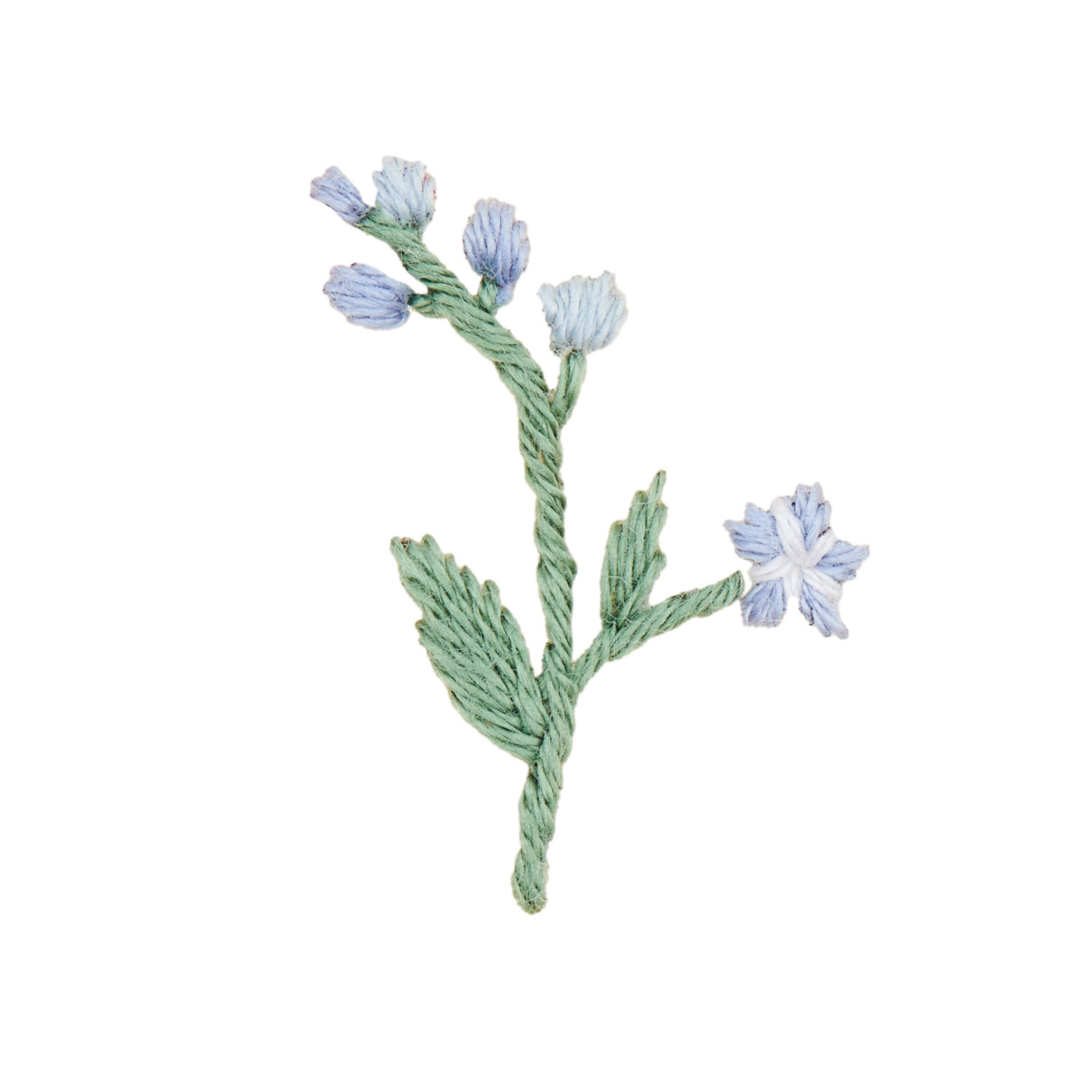 Stick and Stitch Blümchen: Filigranes Blumenmotiv in Pastellfarben, ideal für kreative Nähprojekte.