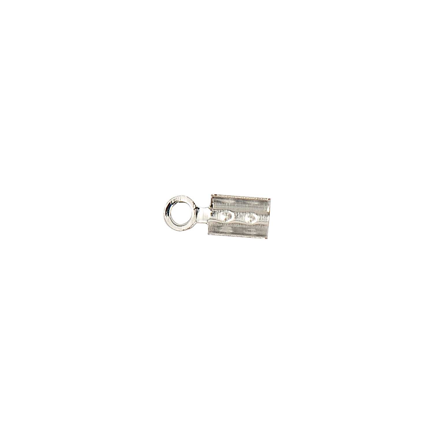 Endstück silber 1-2mm von Rico Design, ideal für Schmuckherstellung, zeigt ein kleines, silbernes Metallteil mit Öse.