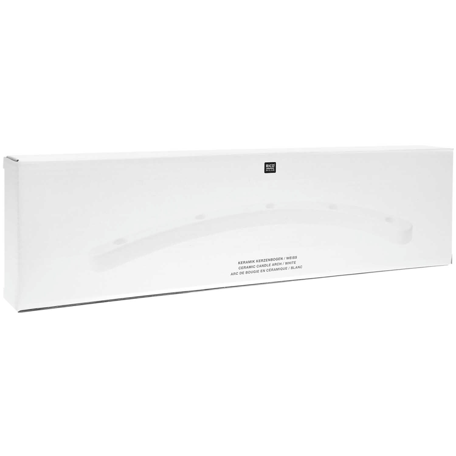 Keramik Kerzenbogen weiß 40x11x2cm von Rico Design