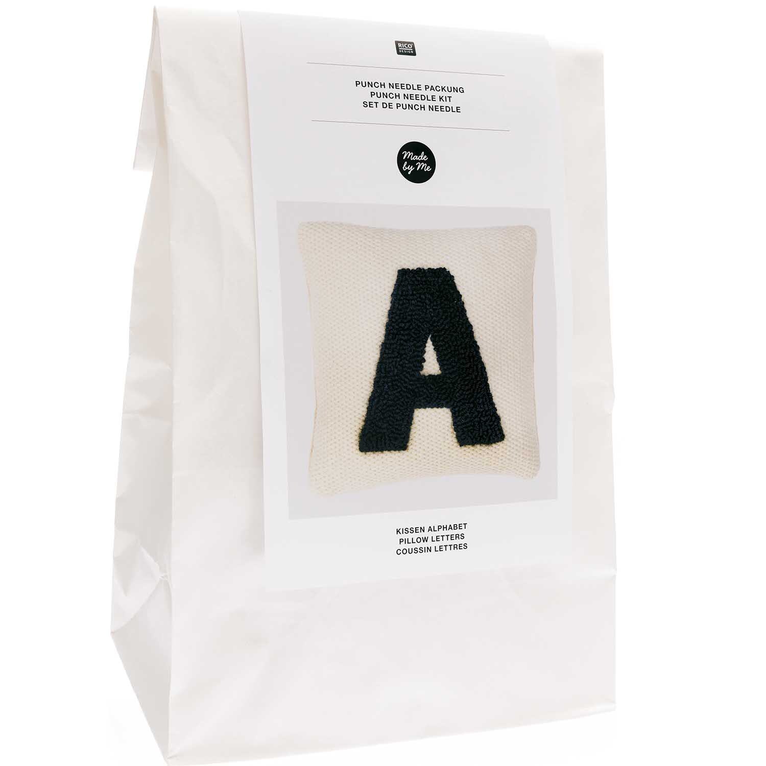 Punch Needle Packung Kissen Alphabet inkl. Punch Needle von Rico Design