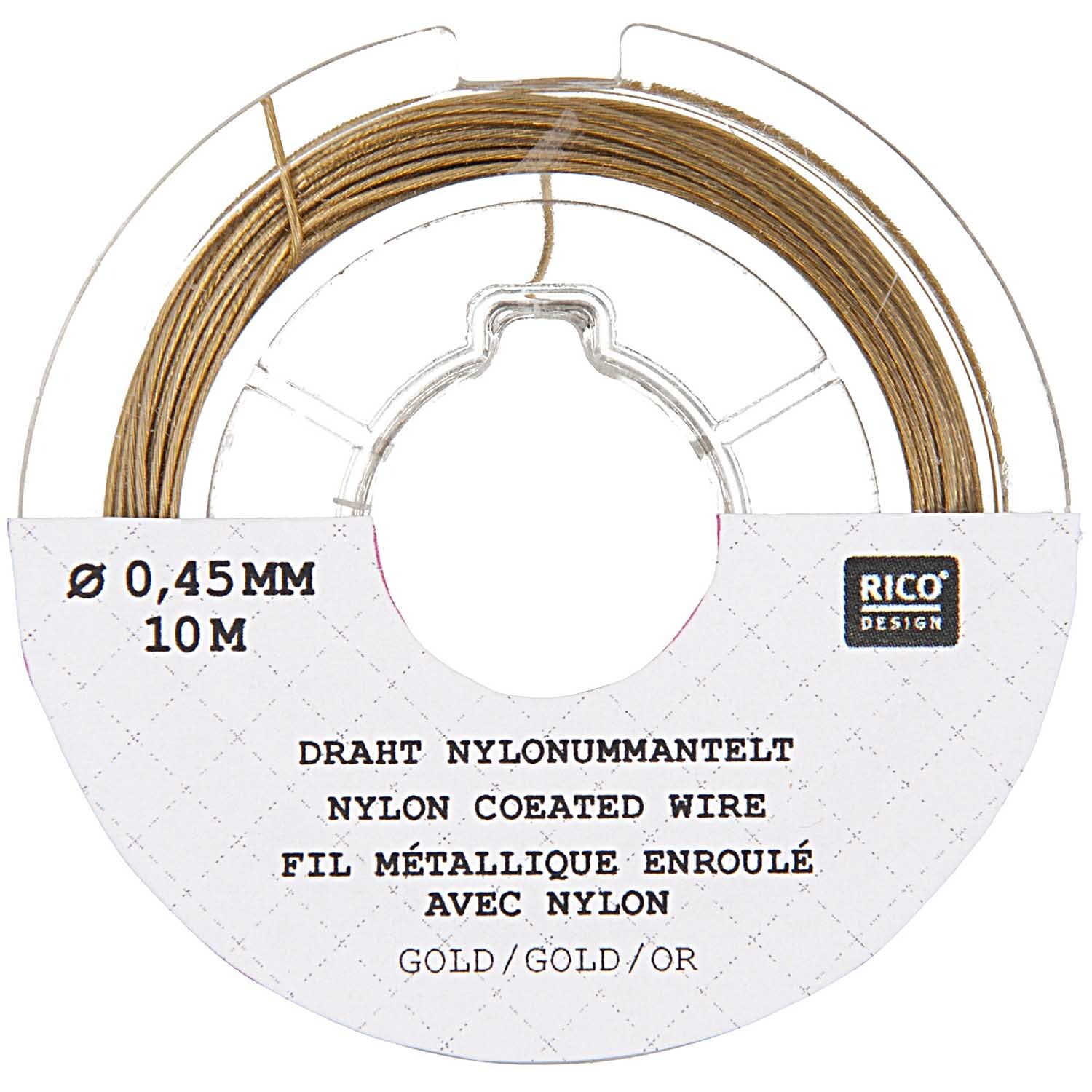 Edelstahlseide 0,45mm 10m Farbe Goldfarbig von Rico Design