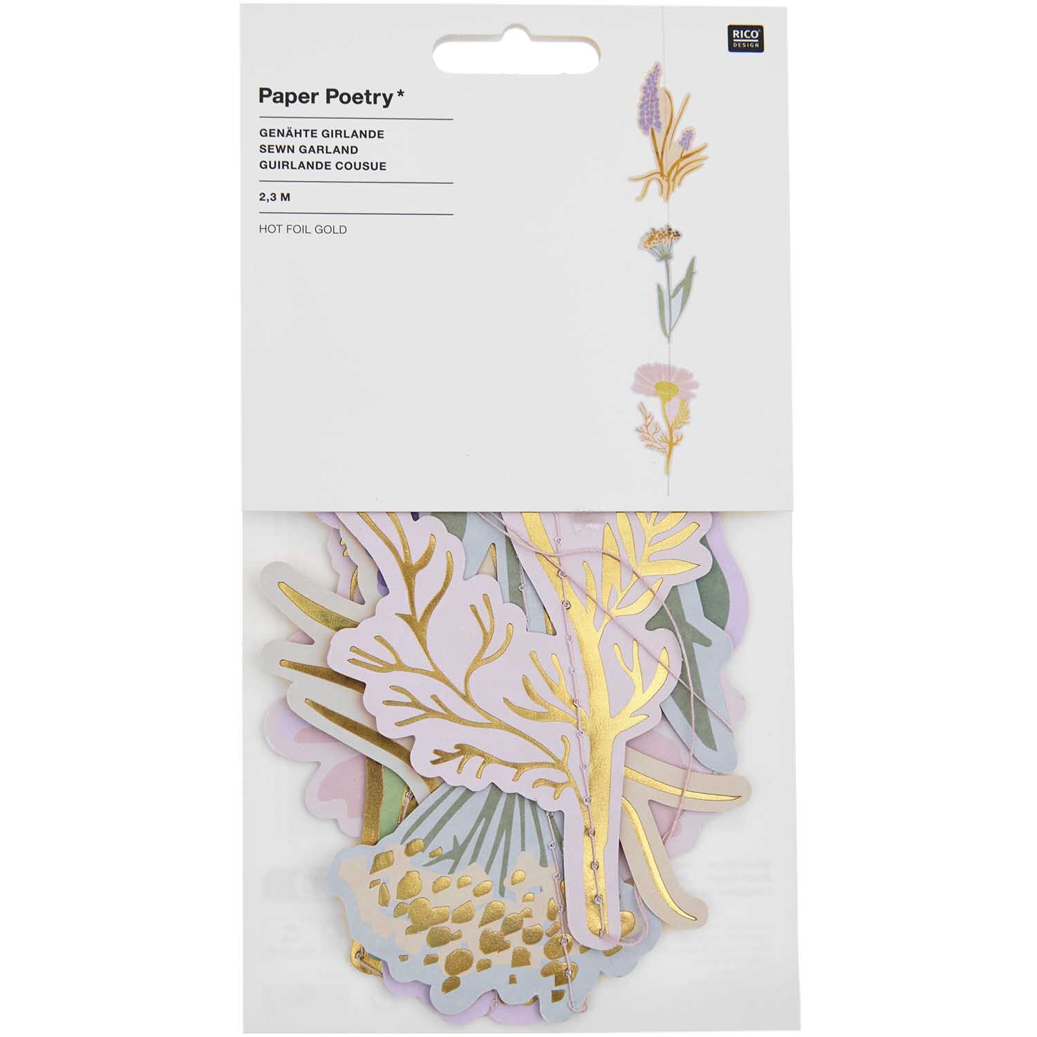 Paper Poetry genähte Girlande Osterwiese 2,3m von Rico Design