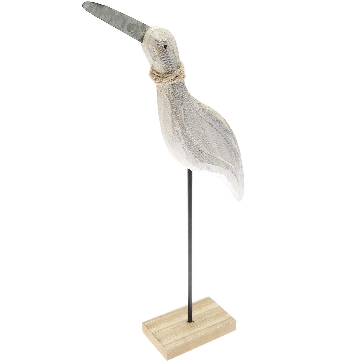Aufsteller Möwe aus Holz in elegantem Design, auf einem stabilen Sockel montiert, von Rico Design.