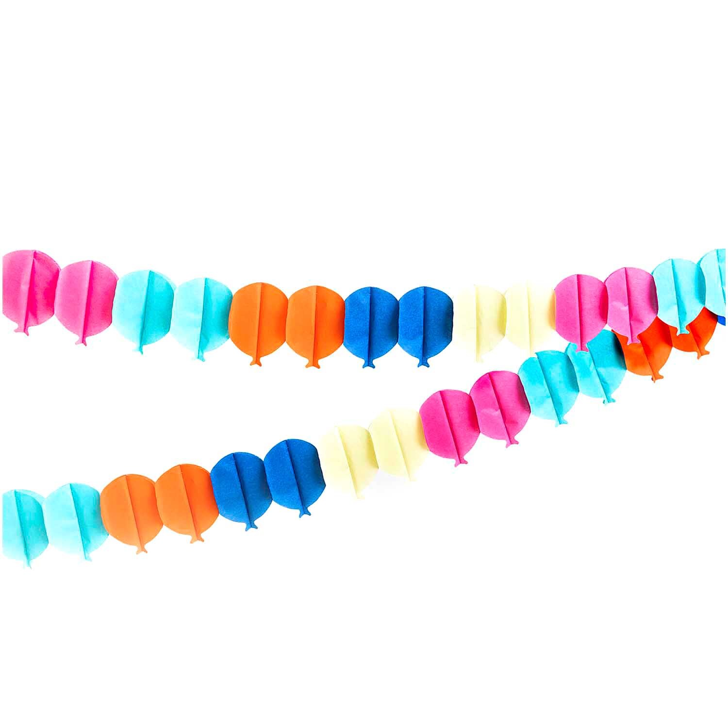 Wabenpapier Girlande Luftballons 6m von Rico Design in leuchtenden Farben, ideal für festliche Dekorationen.