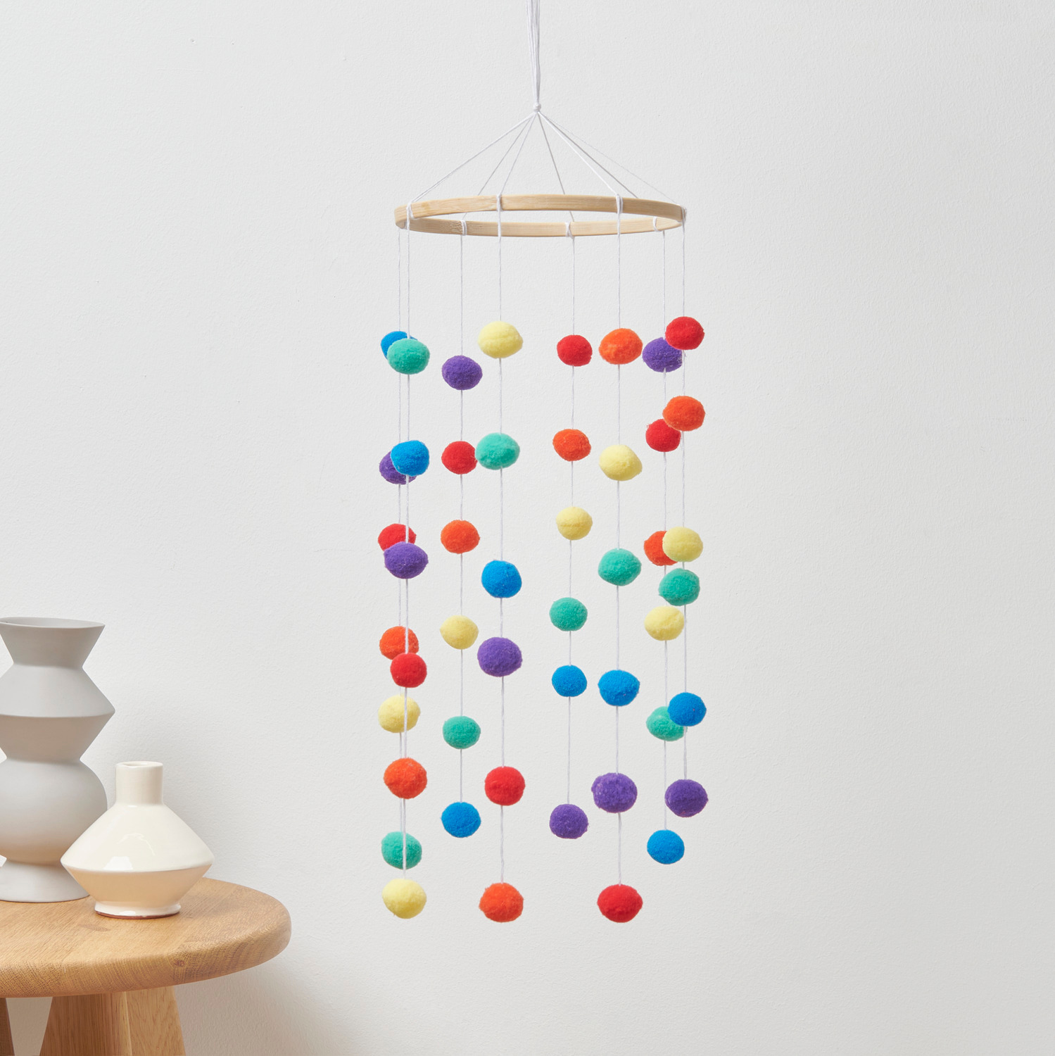 Bastelset Pompon Mobile regenbogen von Rico Design