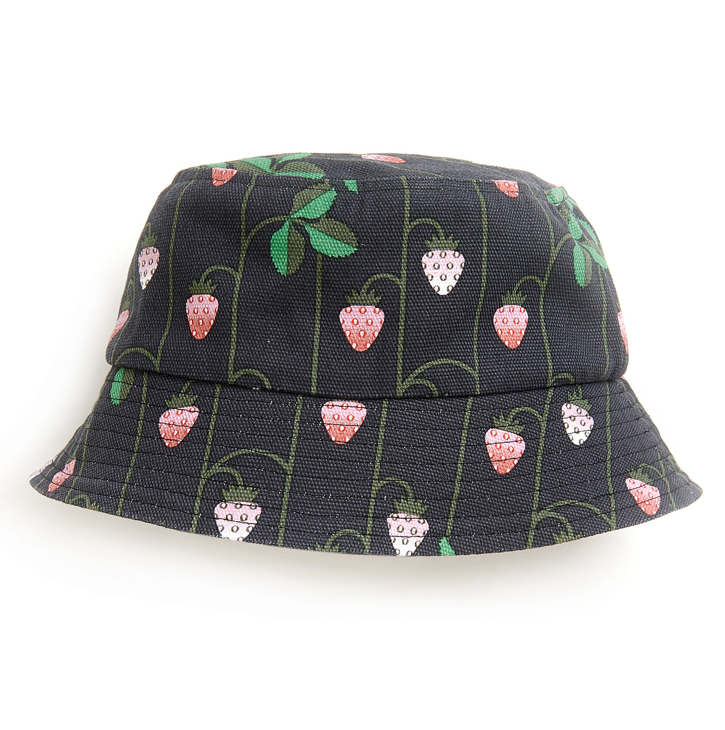 Nähanleitung Bucket Hat mit Erdbeer-Muster von Rico Design
