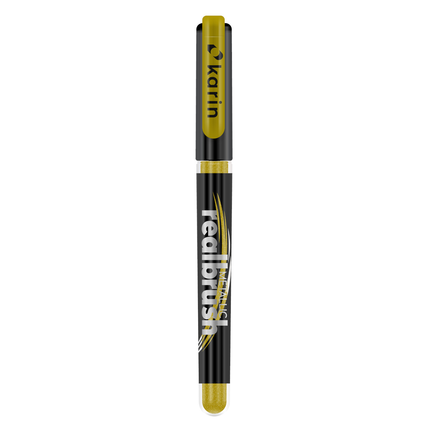 Realbrush Metallic Stift in Gold von Karin, ideal für kreative Projekte und künstlerische Designs.