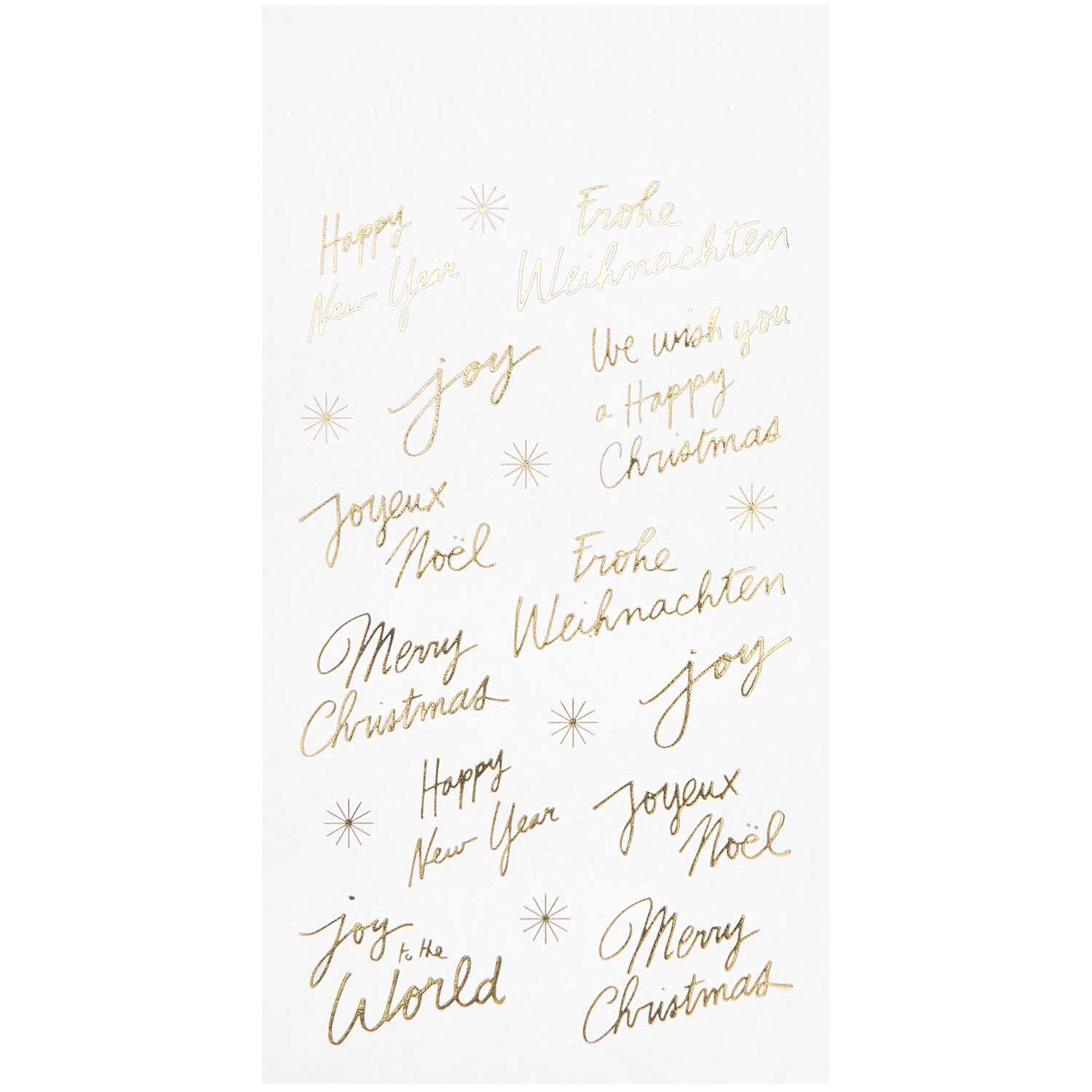 Paper Poetry Sticker Christmas Rocks! 4 Blatt mit goldenen Weihnachtsgrüßen von Rico Design.