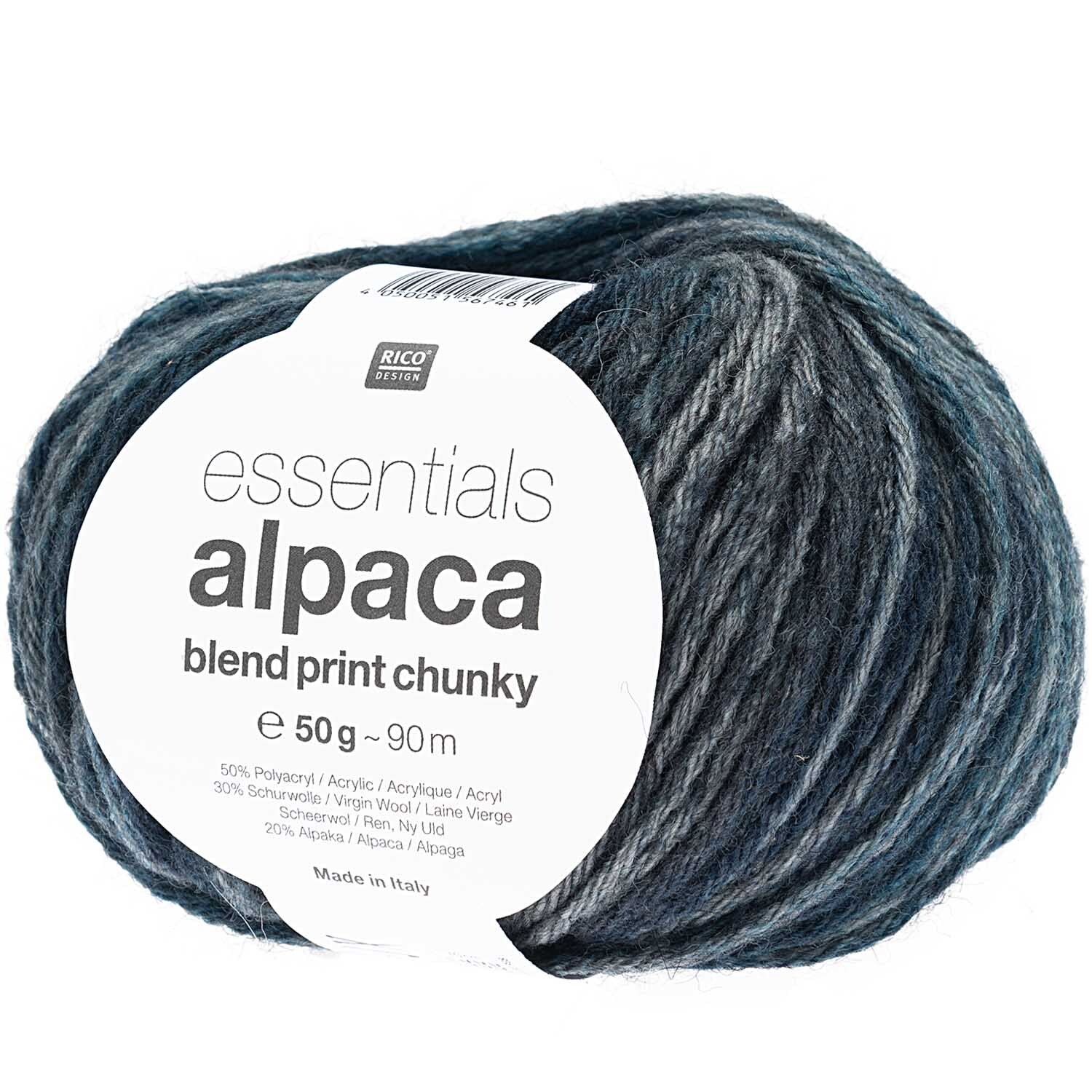 Essentials Alpaca Blend Print Chunky 50g 90m Farbe Rot-Orange von Rico Design