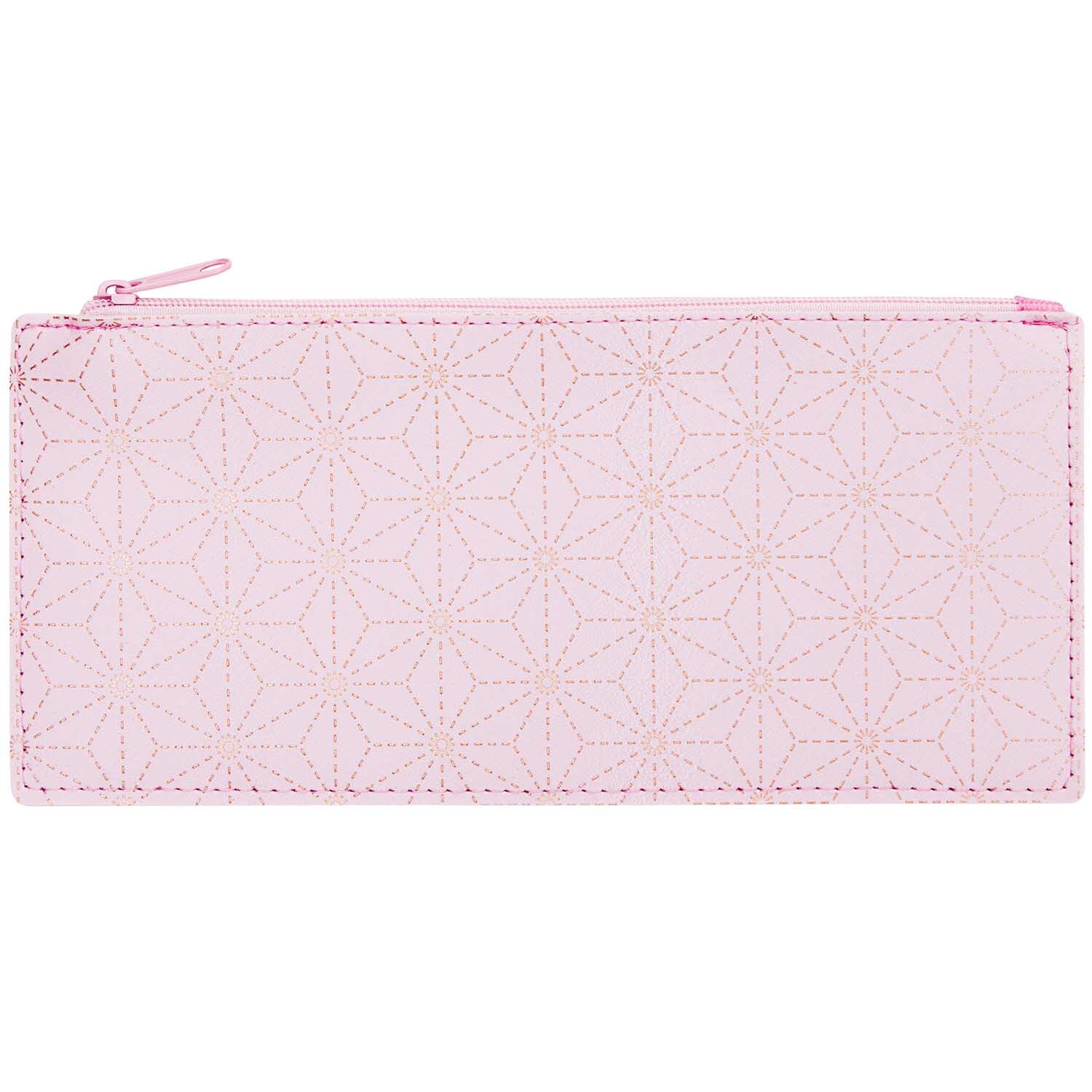 Etui 0,5x10x21,5cm von Rico Design in hellrosa mit goldenen Akzenten und geometrischem Muster.