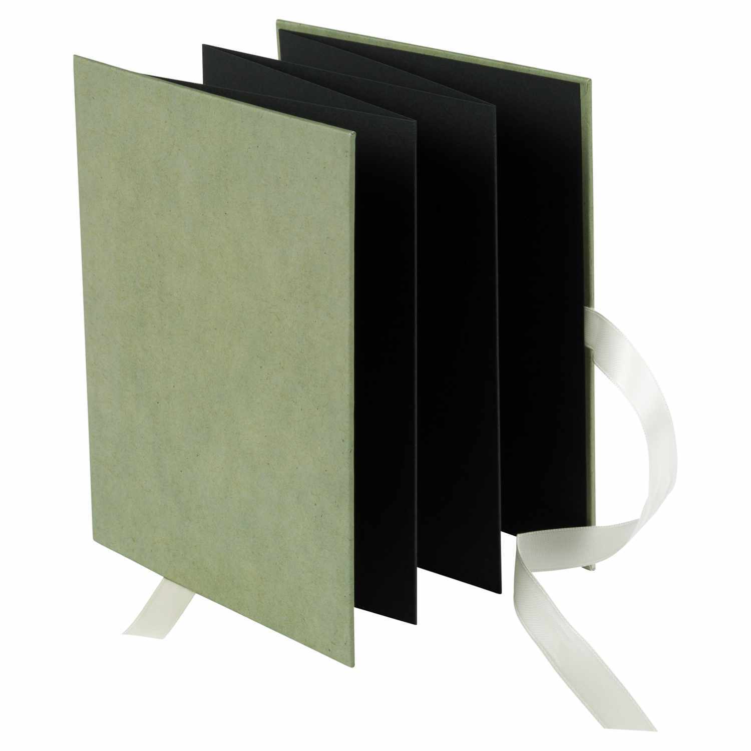 Leporello smoke green 15,5x19cm für 10 Fotos schwarze Seiten von Goldbuch Georg Brückner 