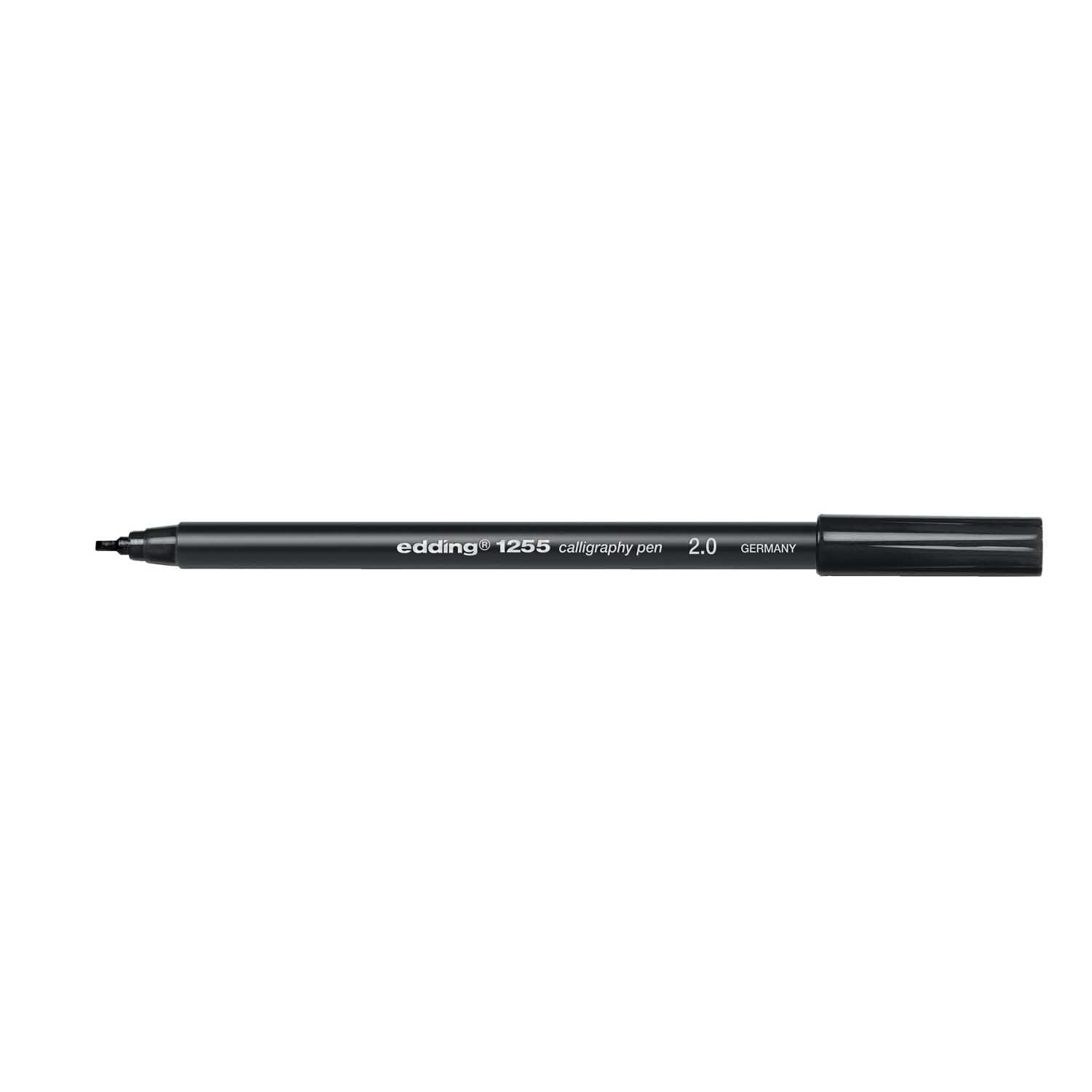 1255 calligraphy pen schwarz 2.0 von edding, ideal für präzise Kalligraphiearbeiten, schwarze Tinte.