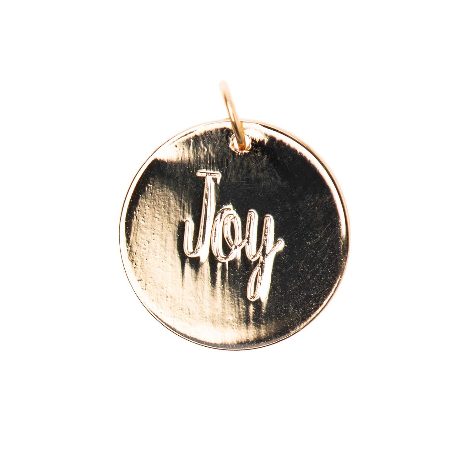 Mix it Up - Schmuckanhänger in Gold mit eingraviertem "Joy"-Schriftzug, von Rico Design.