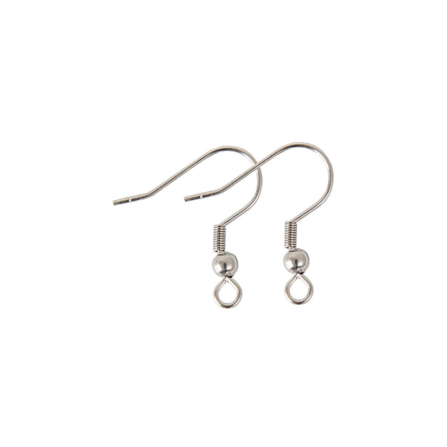 Ohrhaken Edelstahl 17mm 2 Stück von Rico Design in Silber, ideal für Schmuckherstellung.