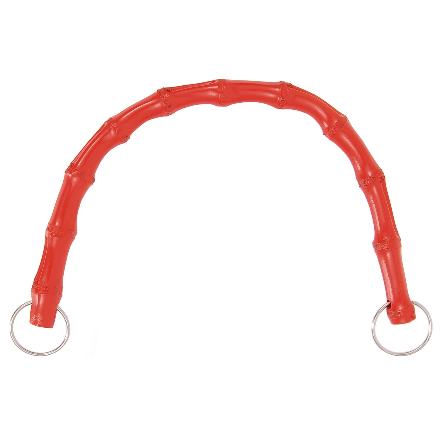 Taschengriffe Bambus rot, Rico Design, dekorativer Griff mit Metallringen, ideal für individuelle Handtaschenprojekte, Größe 15x12cm, Set mit zwei Stück