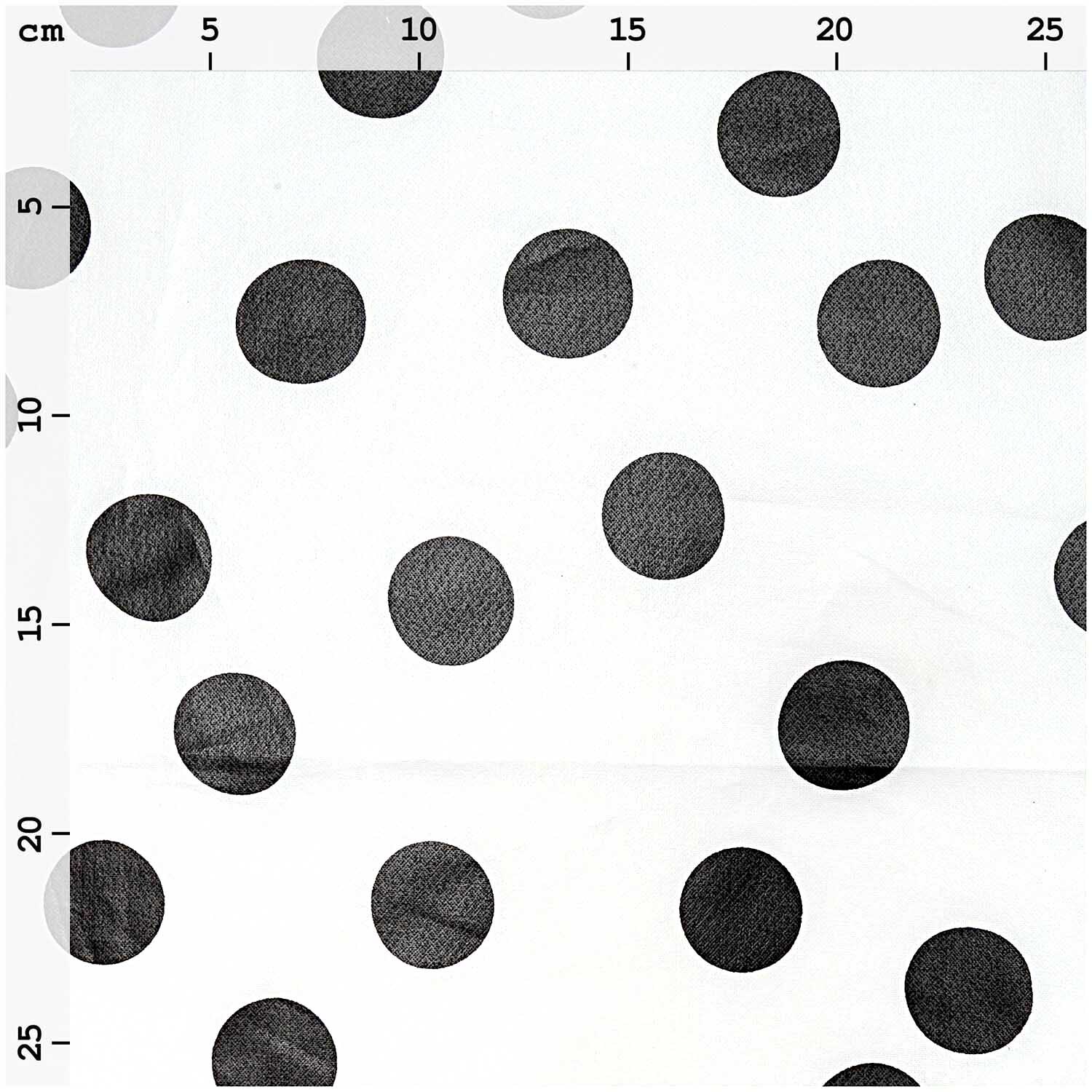 Stoff Punkte groß weiß-schwarz 140cm beschichtet von Rico Design