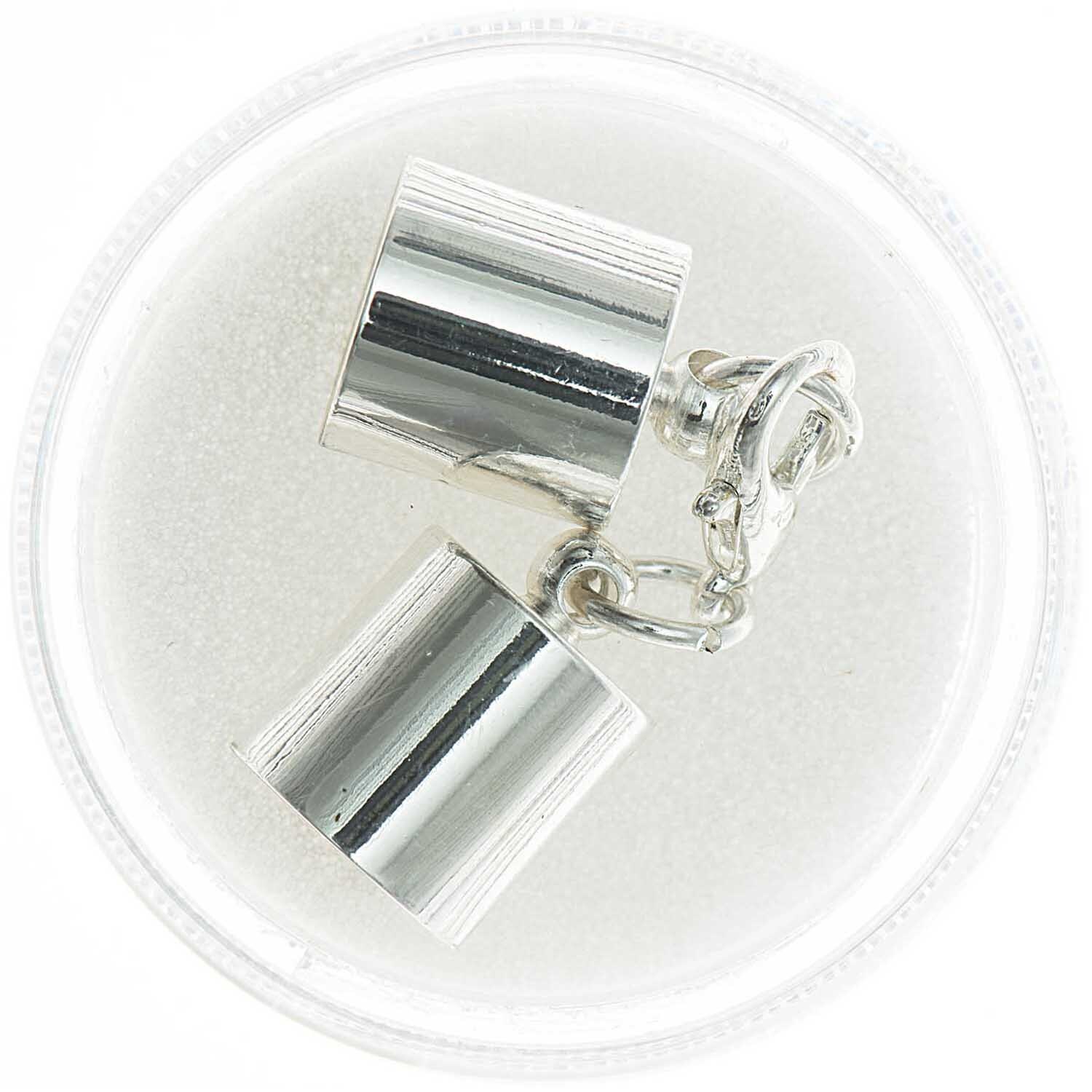 Karabiner mit Endkappen silber 11mm von Rico Design