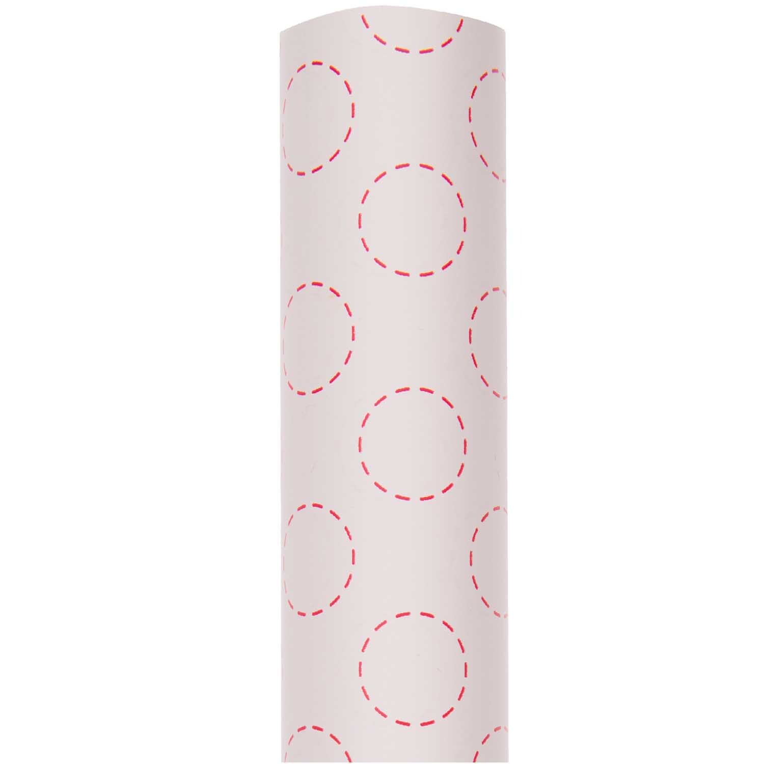Paper Poetry Geschenkpapier Jardin Japonais mit Kreismuster in Rosa, Rolle von 70cm Breite und 2m Länge.