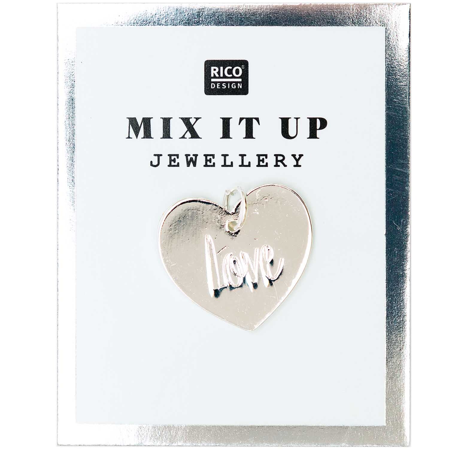 Mix it Up - Jewellery Anhänger Scheibe Love silber Ø17mm von Rico Design