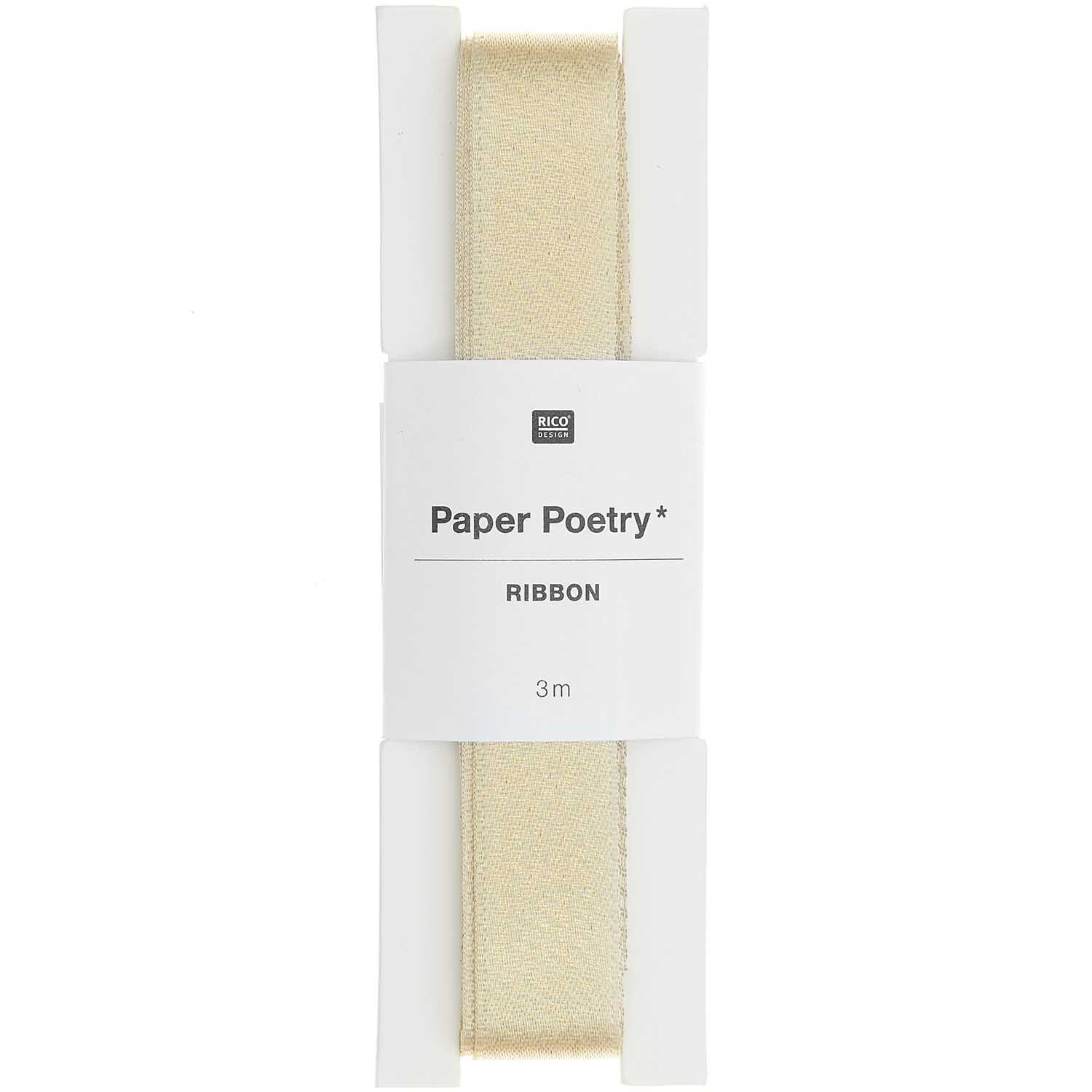 Paper Poetry Satinband Lurex 16mm 3m Farbe Gold von Rico Design