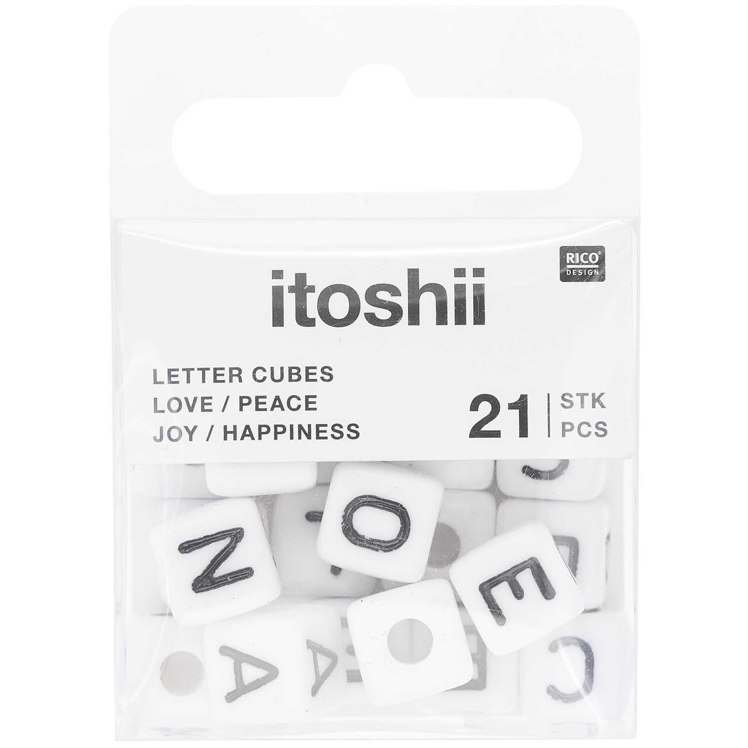 itoshii - Ponii Beads Würfelperlen Set 10x10x10mm 21 Stück Farbe Weiß von Rico Design