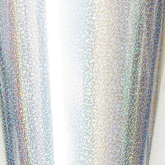 Schultüte Rohling mit Tüllverschluss Irisierend, 70cm, Glitter Weiß, ideal für den Schulanfang.