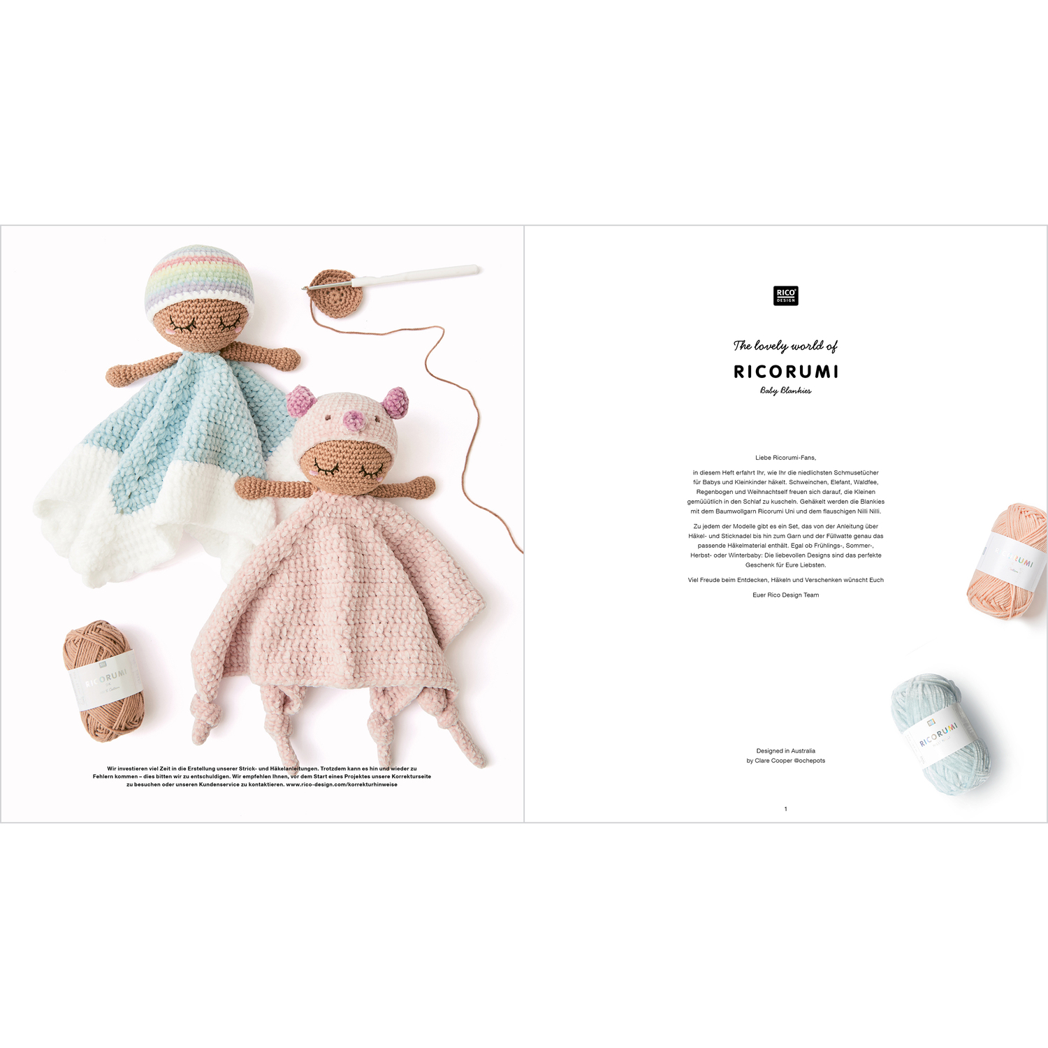 Ricorumi Baby Blankies Nilli Nilli Sprachauswahl deutsch von Rico Design