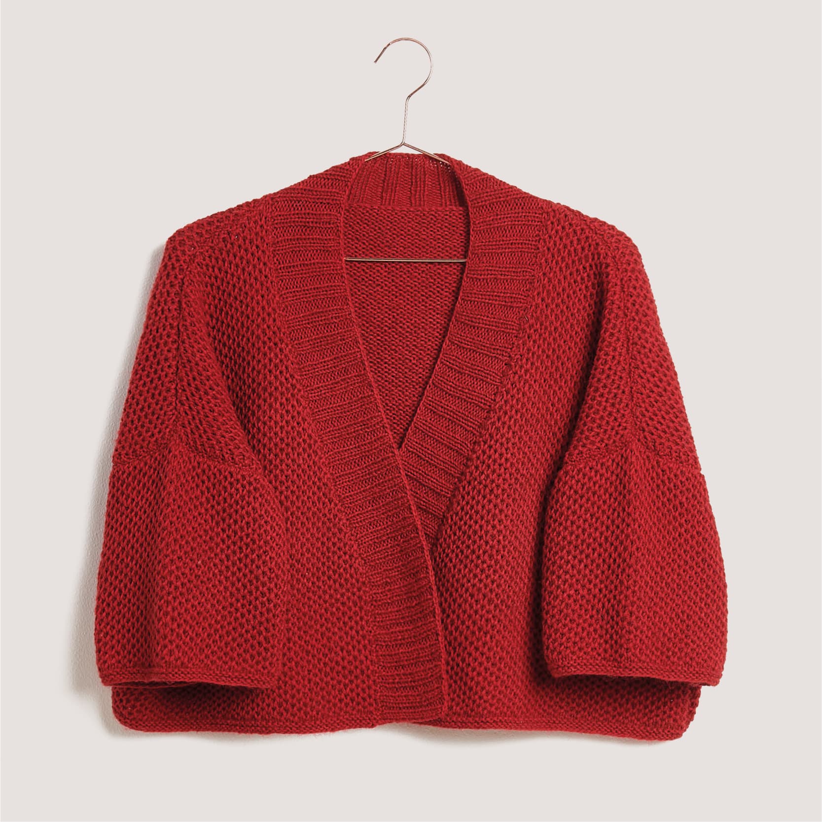 Gestrickte Kimono-Jacke: Modell 01 aus dem Heft Lovewool No. 18