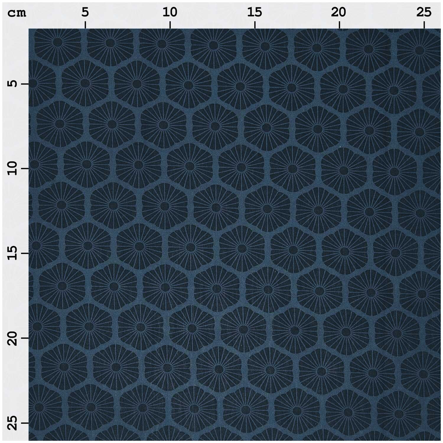 Meterware Baumwoll-Popelin blau Rosette von Rico Design