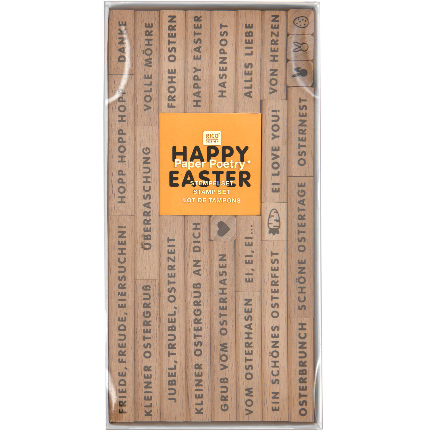 Paper Poetry Stempelset Frohe Ostern 27-teilig von Rico Design