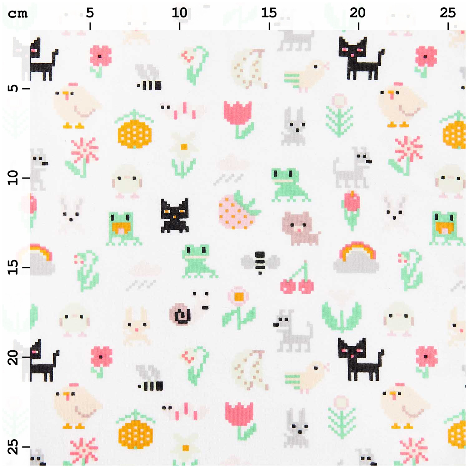 Stoffabschnitt Jersey Pixel Art Tiere 80x100cm von Rico Design