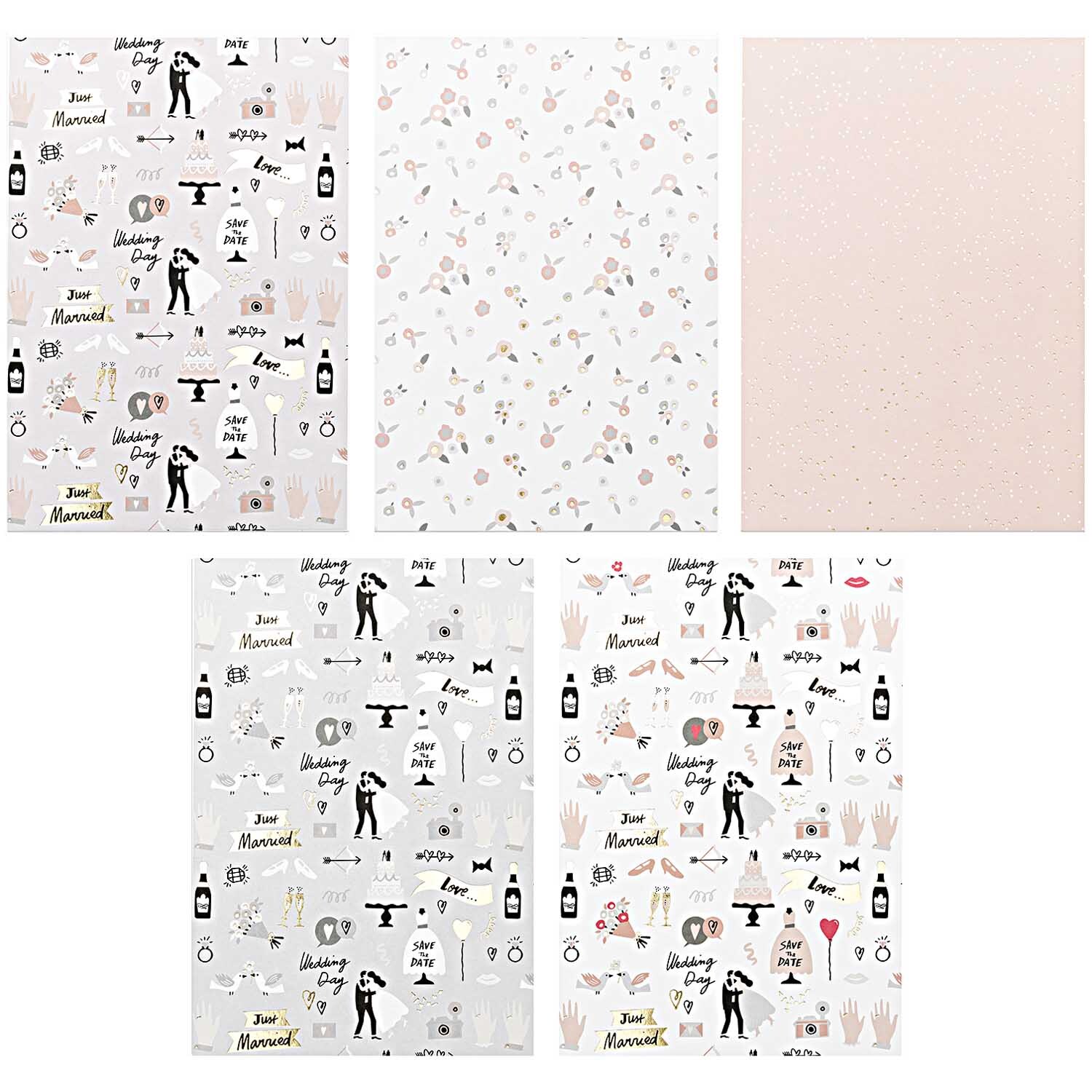 Paper Poetry Motivpapierblock Hochzeit 30 Blatt von Rico Design