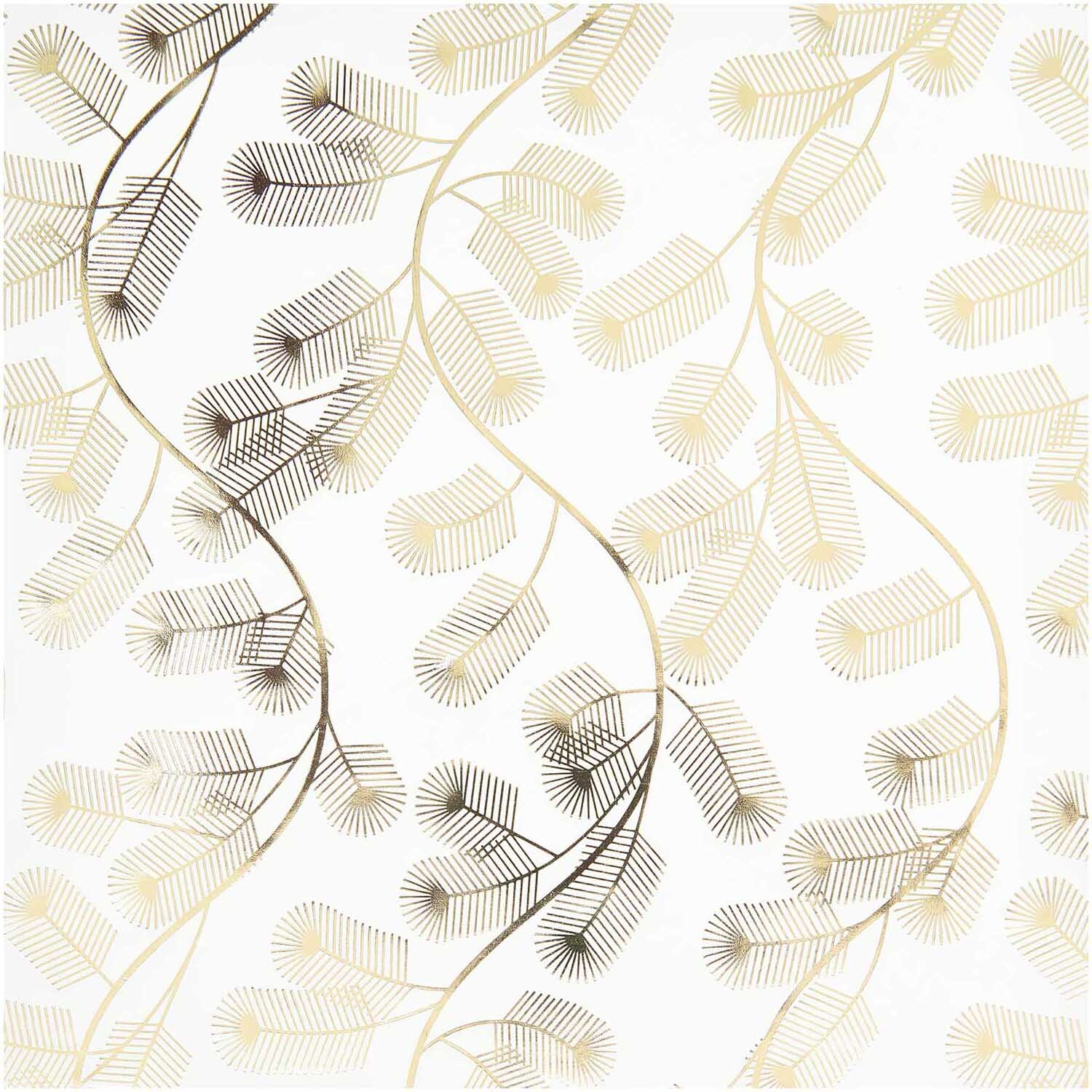 Paper Poetry Geschenkpapier mit Tannenzweigen-Muster auf weißem Hintergrund von Rico Design. Ideal für festliche Anlässe.