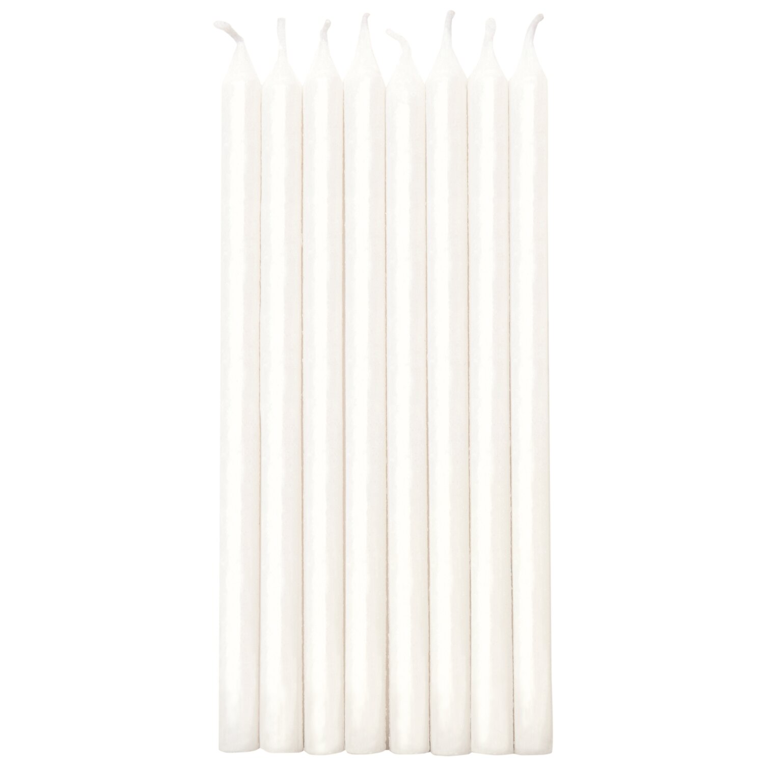 Kerzen lang 12cm, Rico Design, schlanke Stabkerzen in neutralem Ton, glatte Oberfläche, ideal als Tischdekoration, Packung mit 16 Stück