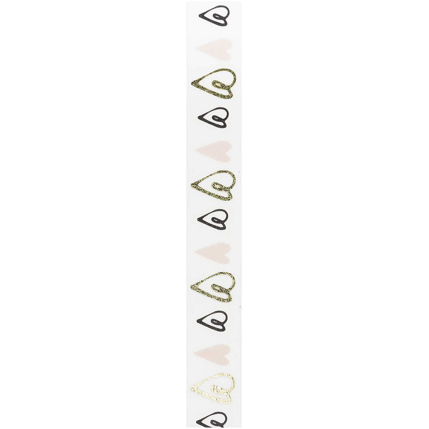 Paper Poetry Tape mit Herzmotiven in Puder und Gold von Rico Design, ideal für kreative Dekorationen.