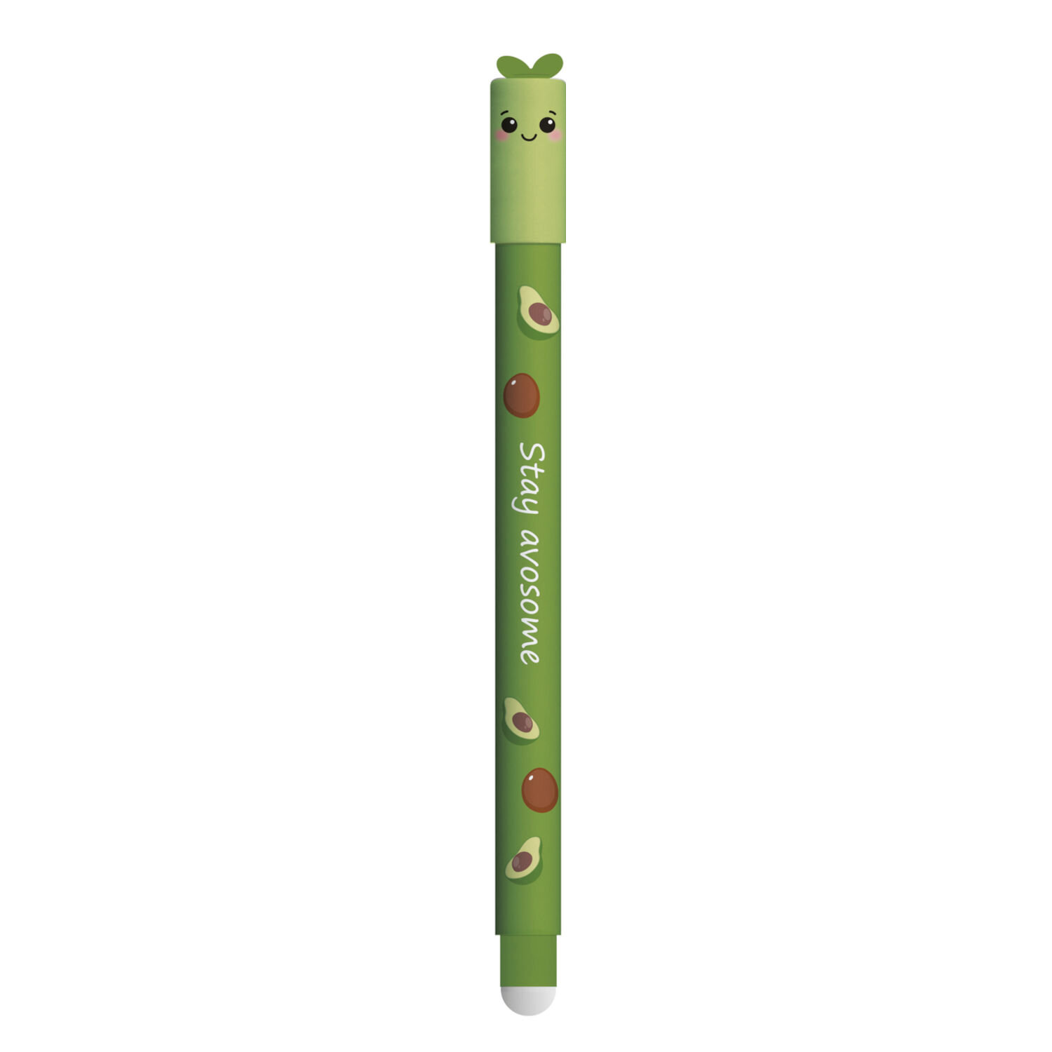 Gelschreiber Fruity Erase it von Eberhard Faber mit verspieltem Avocado-Motiv und Radierfunktion, ideal für kreatives Schreiben und Schulbedarf