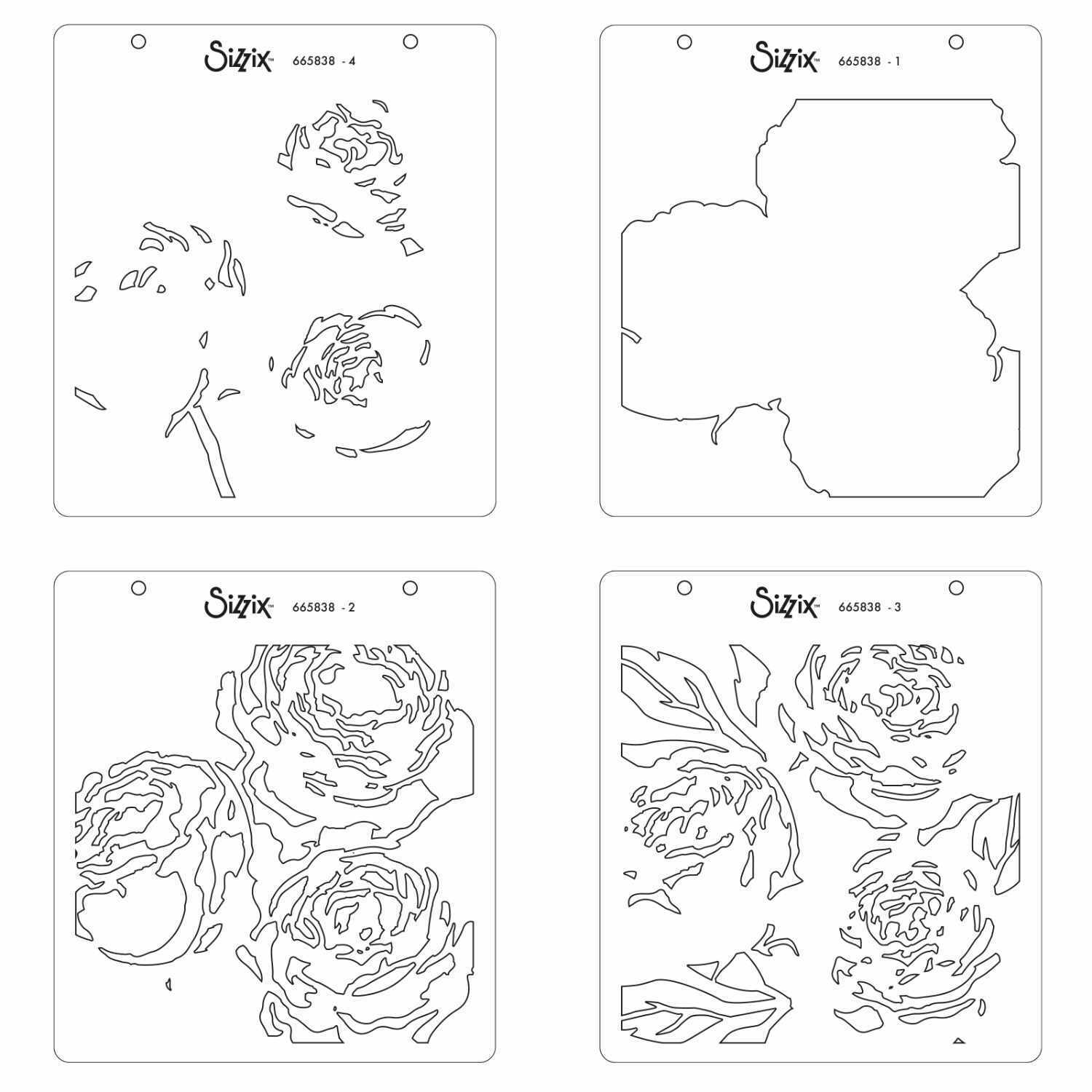 Layered Stencils Layered Peony by Olivia von idee. Creativmarkt