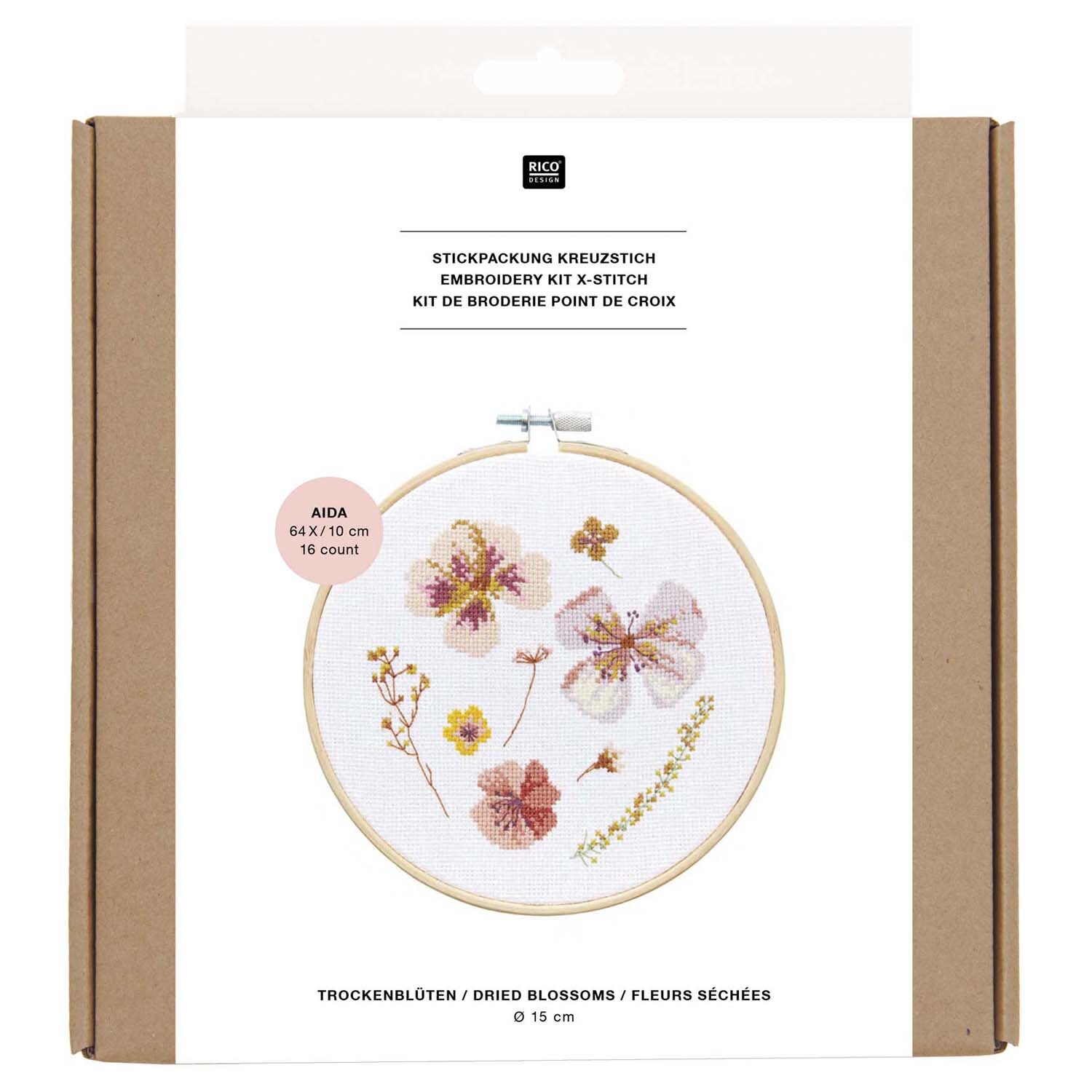 Stickpackung Trockenblüten Bild  Ø 15cm von Rico Design