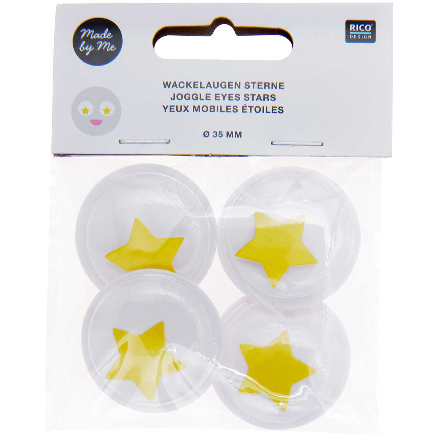 Wackelaugen Sterne 35mm 4 Stück von Rico Design