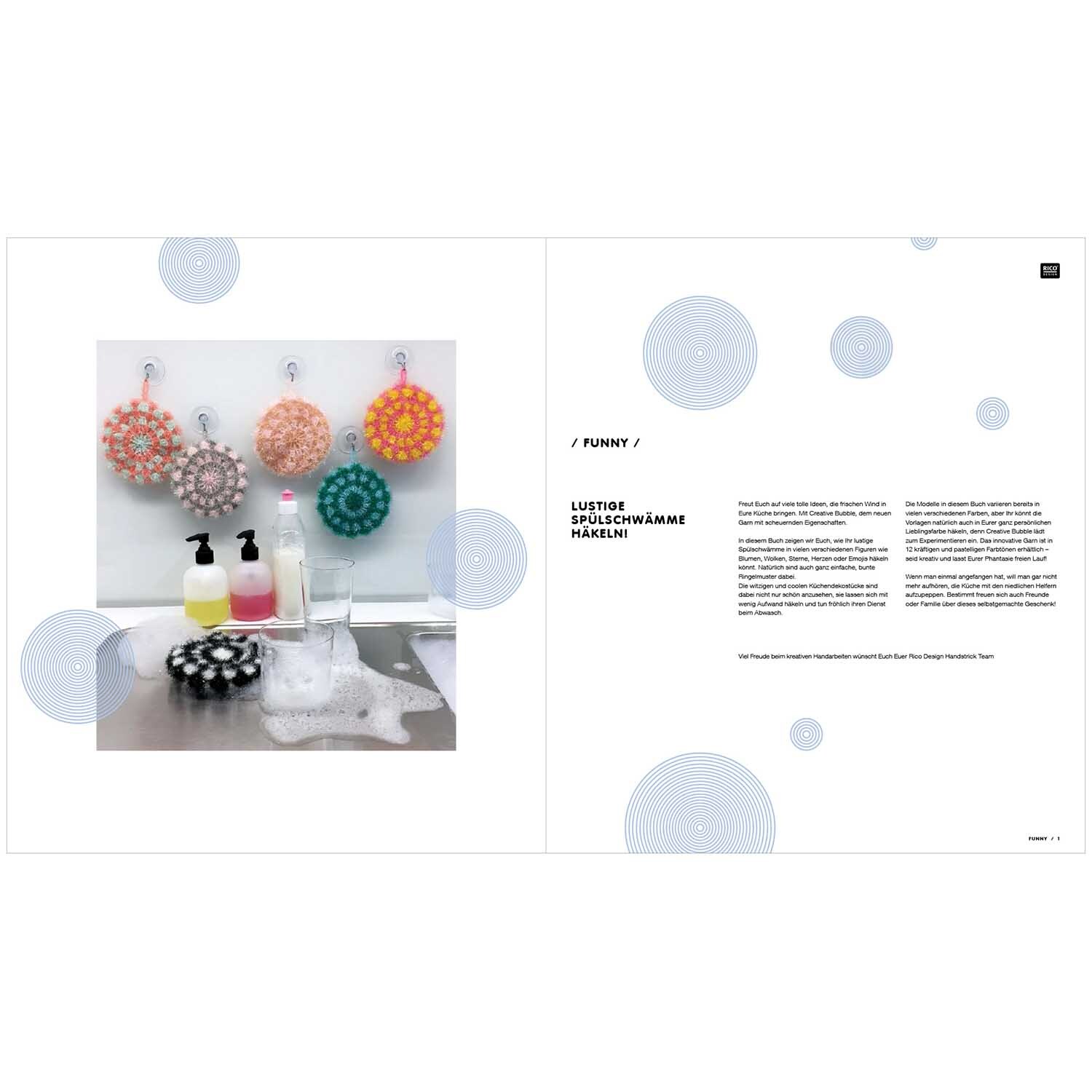 Creative Bubble Funny - lustige Spülschwämme häkeln deutsch von Rico Design